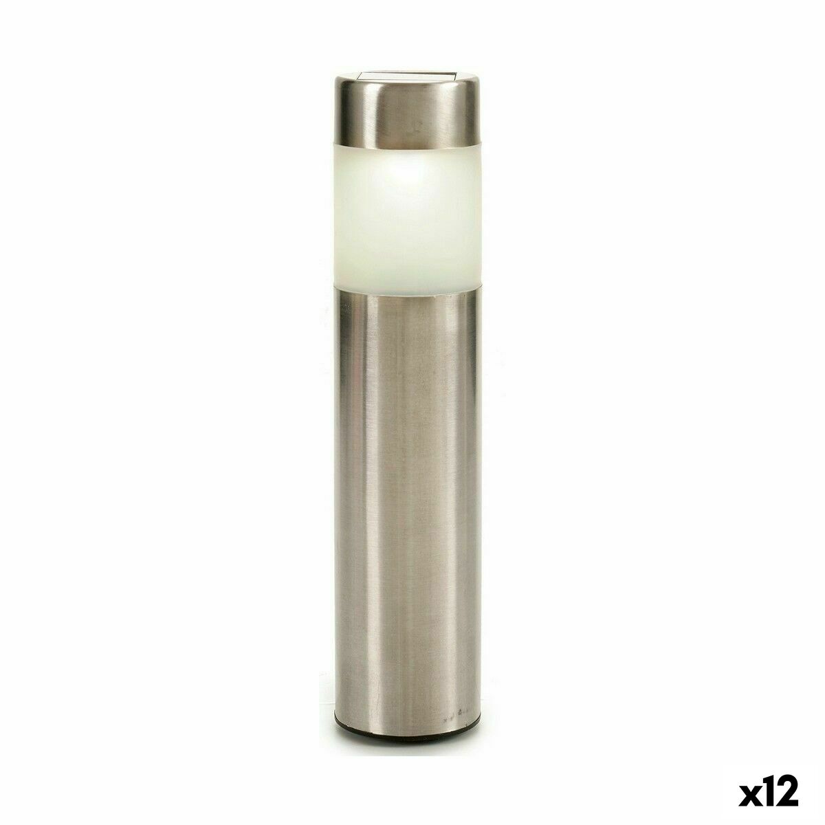 Baliza Ibergarden Plateado Acero Polipropileno 6 x 27 x 6 cm Carga solar (12 Unidades)