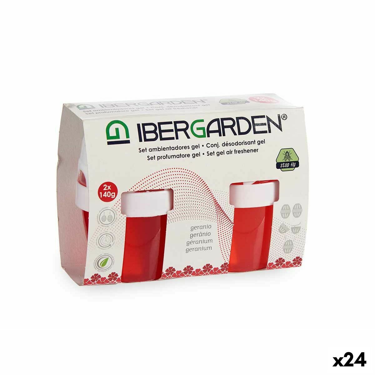 Set de Ambientadores Ibergarden Geranio Gel (24 Unidades)