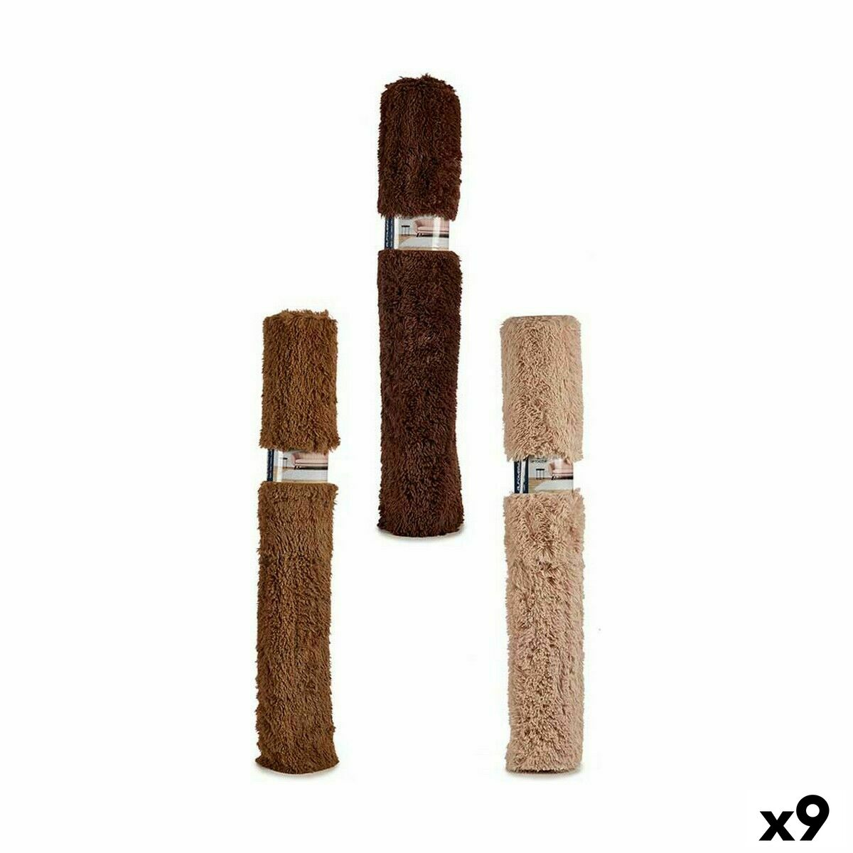 Alfombra Gift Decor Beige Marrón oscuro Marrón claro 100 x 1 x 150 cm 100 x 16 x 16 cm (9 Unidades)