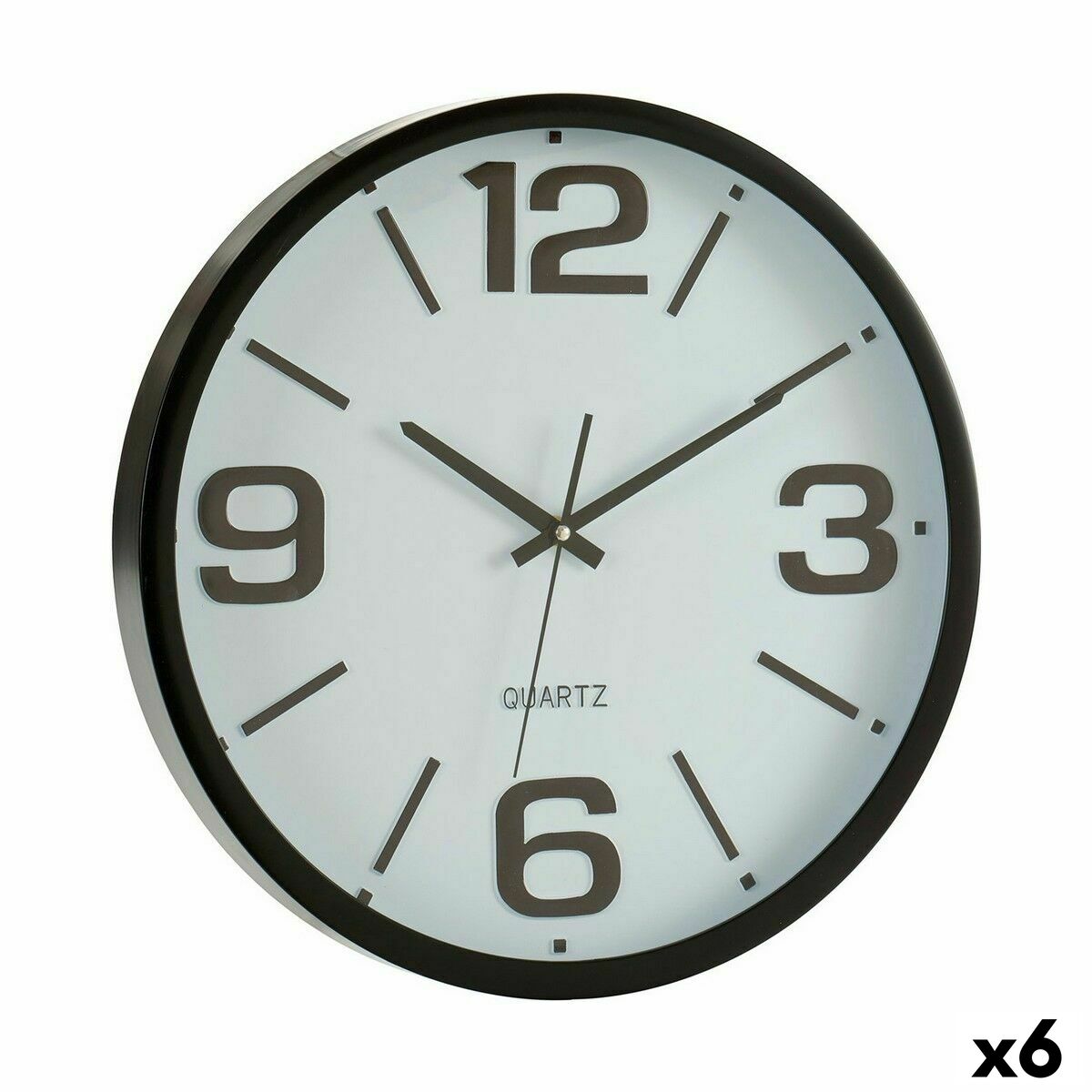 Reloj de Pared Gift Decor Blanco Negro Cristal Plástico 40 x 40 x 5 cm 40 x 5 x 40 cm (6 Unidades)