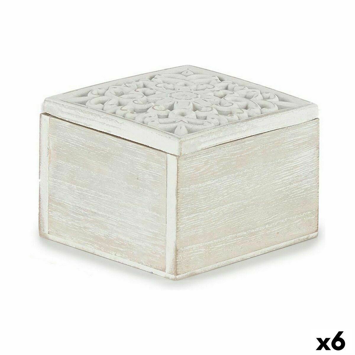 Caja Decorativa Gift Decor Blanco Madera Metal (6 Unidades)