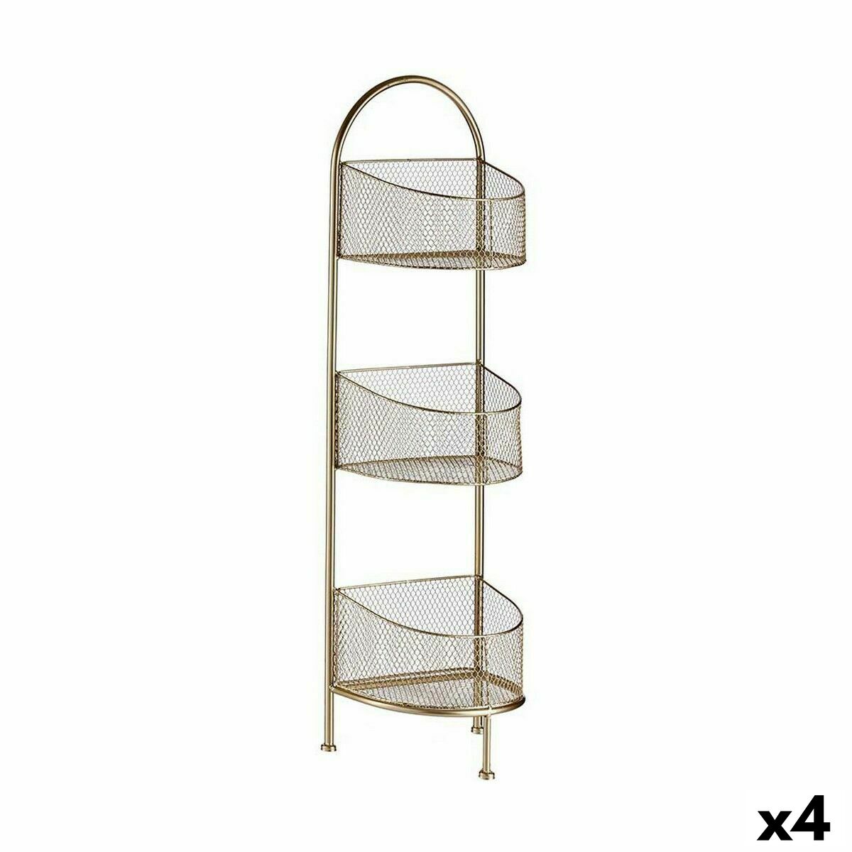 Estantería Gift Decor Dorado Metal 21,2 x 97 x 28,5 cm (4 Unidades)