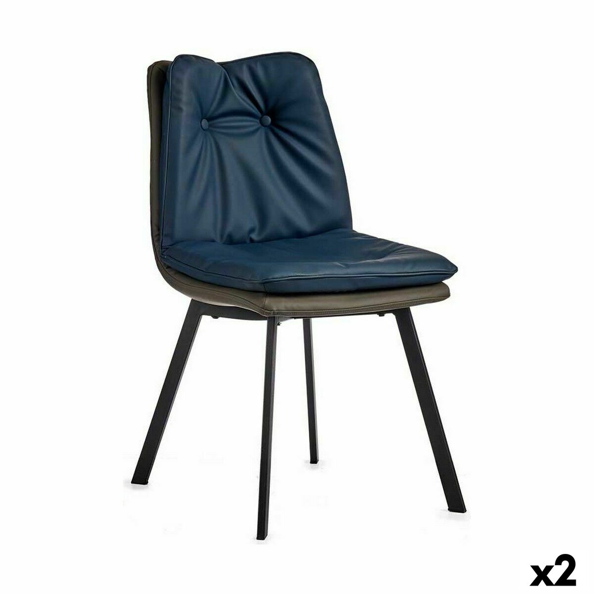 Sillón Gift Decor Azul Negro Gris 62 x 85 x 47 cm Botones (2 Unidades)