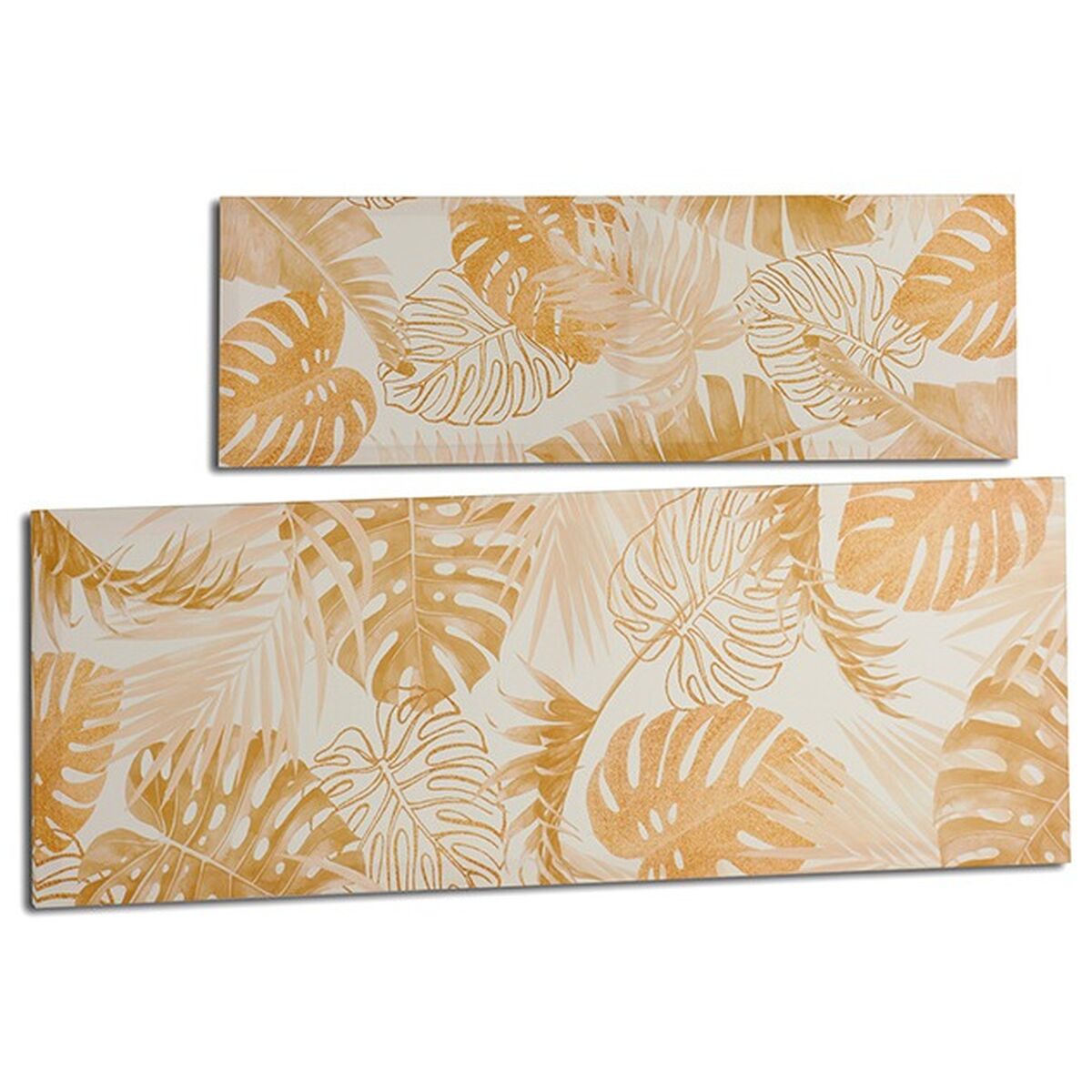 Lienzo Gift Decor Dorado Hoja de planta 90 x 30 x 1,5 cm (12 Unidades)