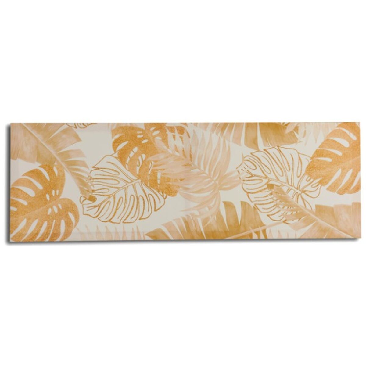 Lienzo Gift Decor Dorado Hoja de planta 90 x 30 x 1,5 cm (12 Unidades)