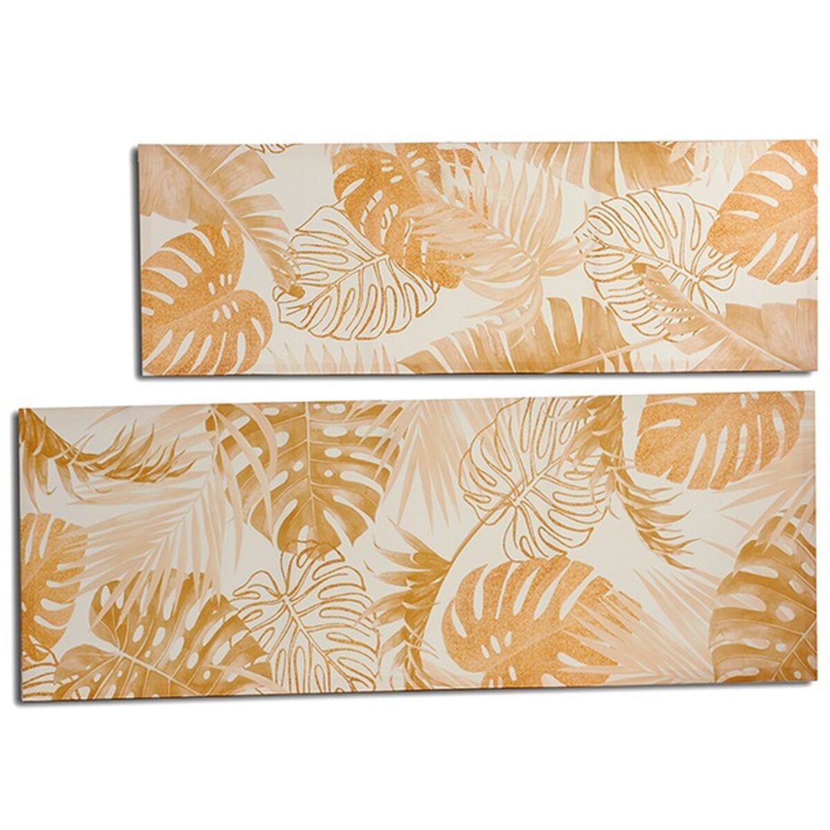 Lienzo Gift Decor Dorado Hoja de planta 135 x 45 x 1,5 cm (6 Unidades)