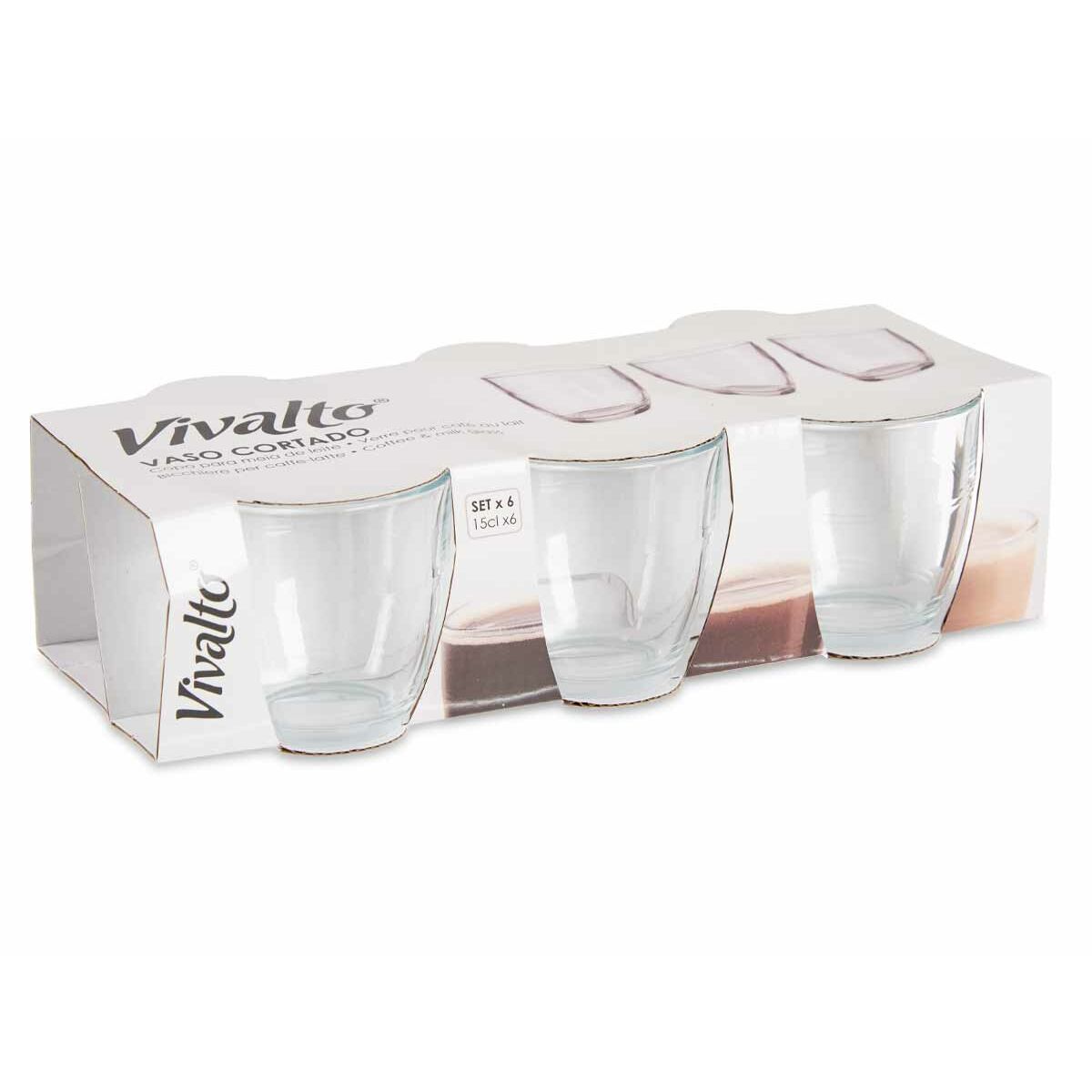Set de Vasos Vivalto Transparente Vidrio 150 ml (12 Unidades)