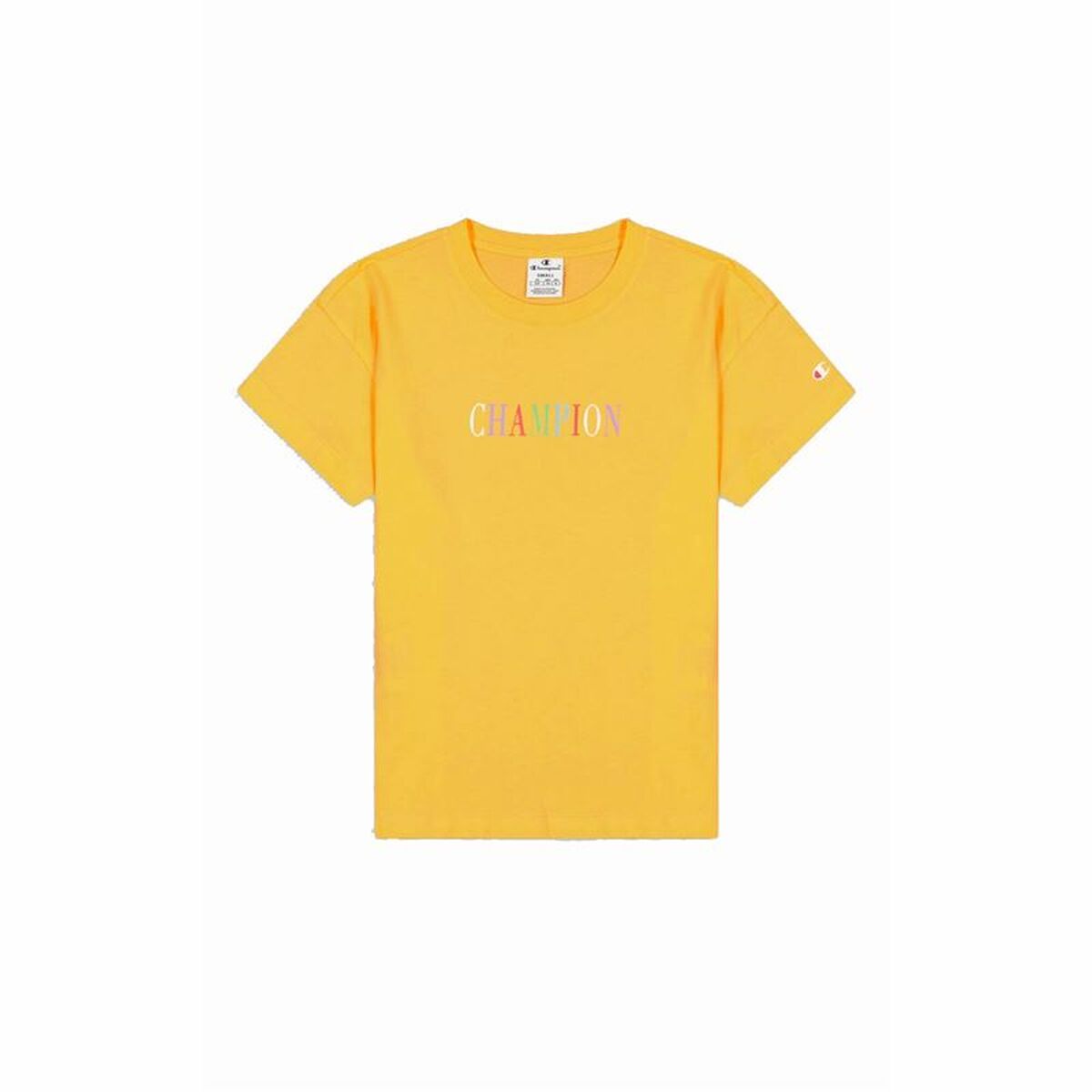 Camiseta de Manga Corta Mujer Champion Crewneck Croptop Amarillo