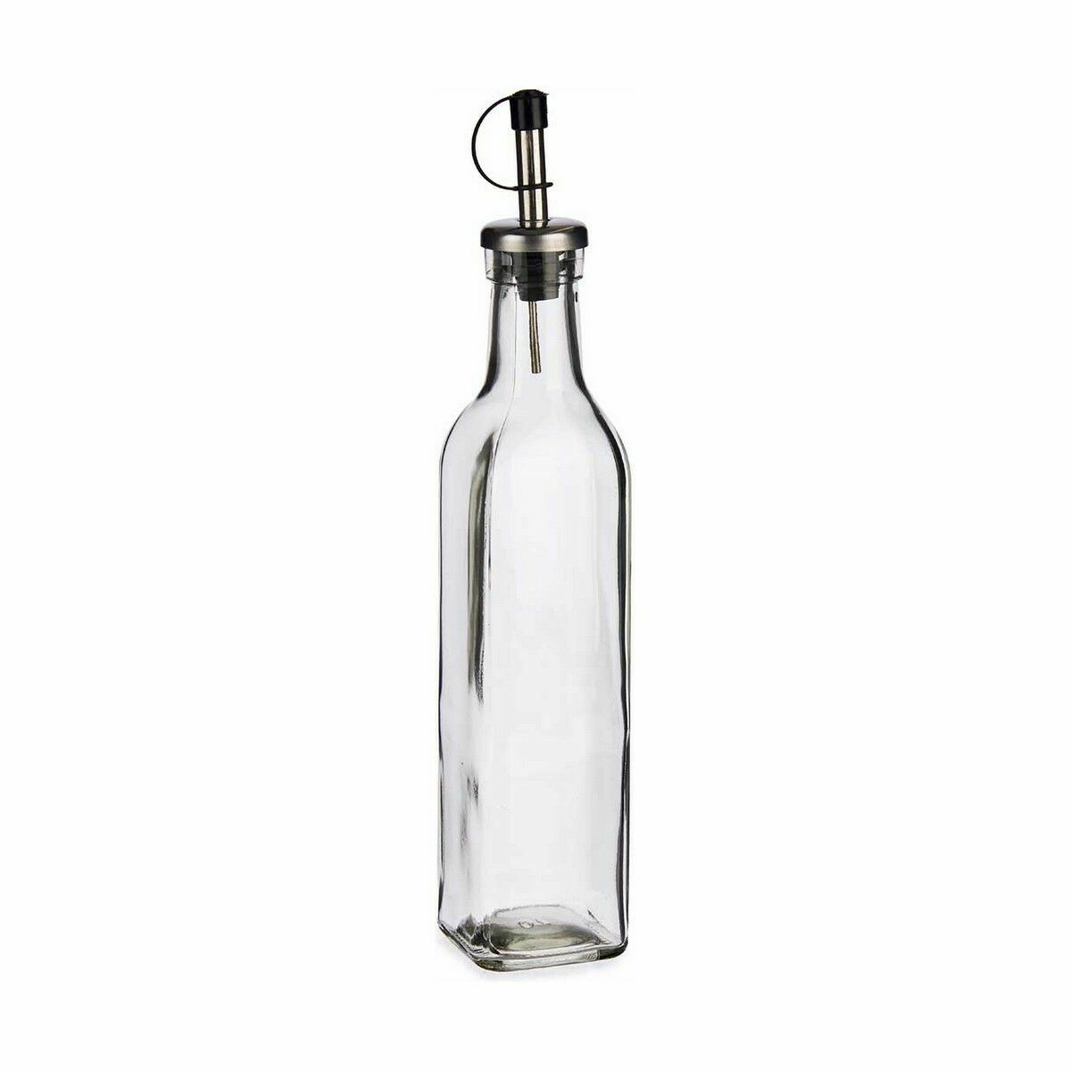 Set de Aceitera y Vinagrera Vivalto Transparente Metal Vidrio Silicona Acero Inoxidable Cristal Plástico 300 ml 10,5 x 26 x 5,5 