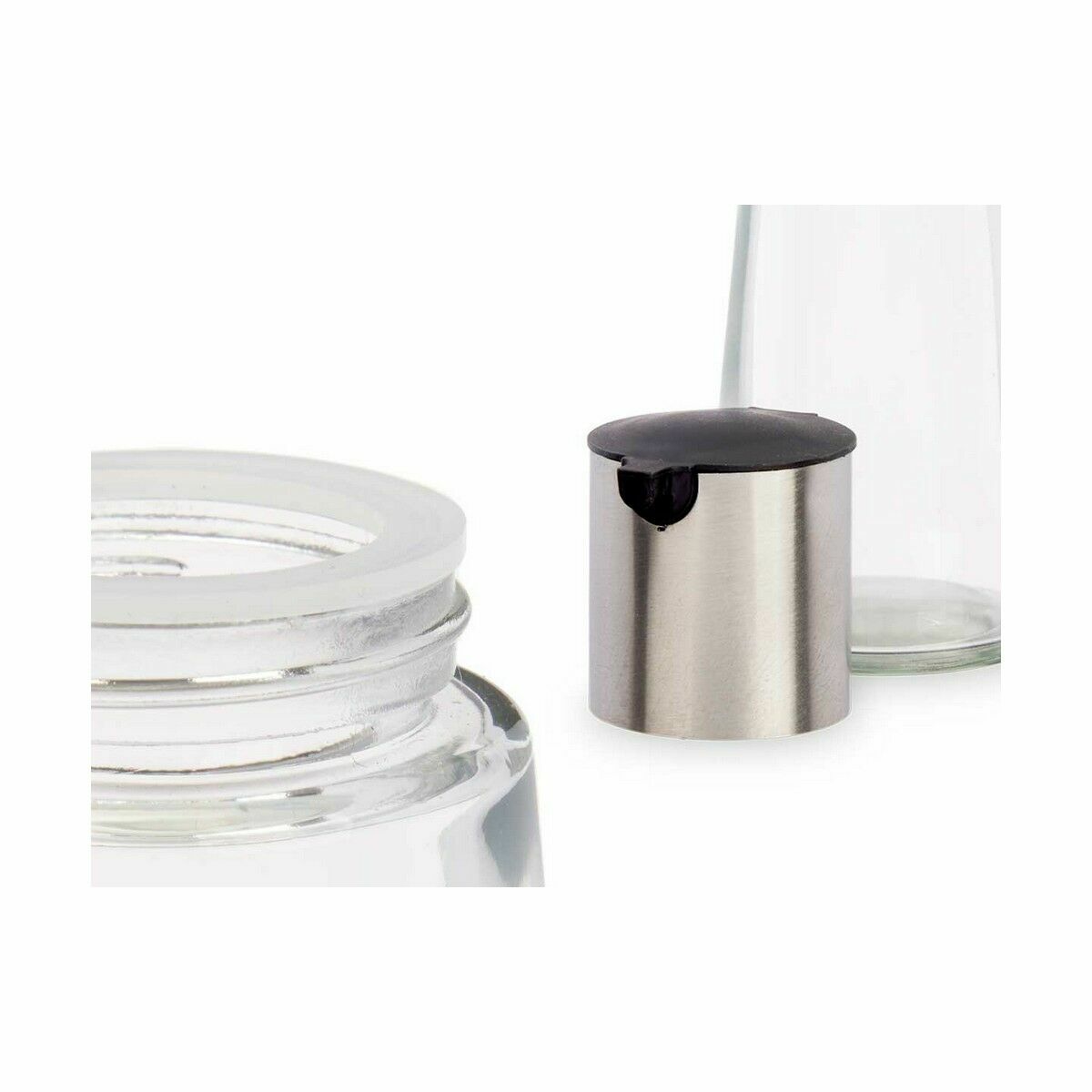 Aceitera Vivalto Transparente Plateado Plata Metal Vidrio Aluminio Polipropileno 230 ml 7 x 17 x 7 cm (24 Unidades)