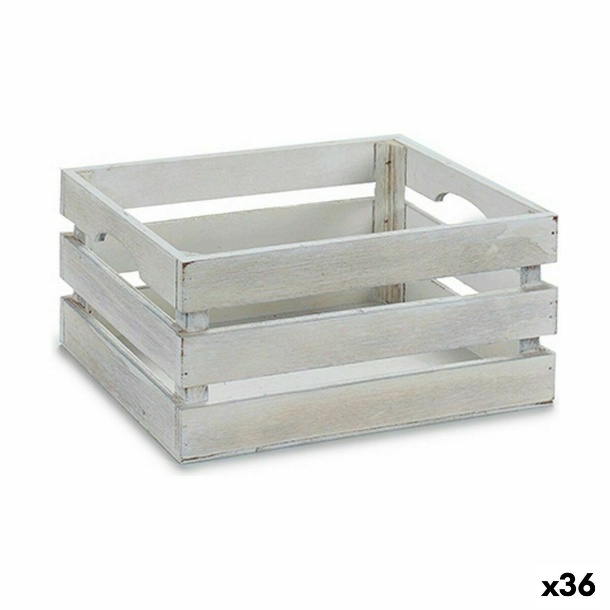 Caja Decorativa Gift Decor Blanco Madera Álamo Madera de álamo (36 Unidades)