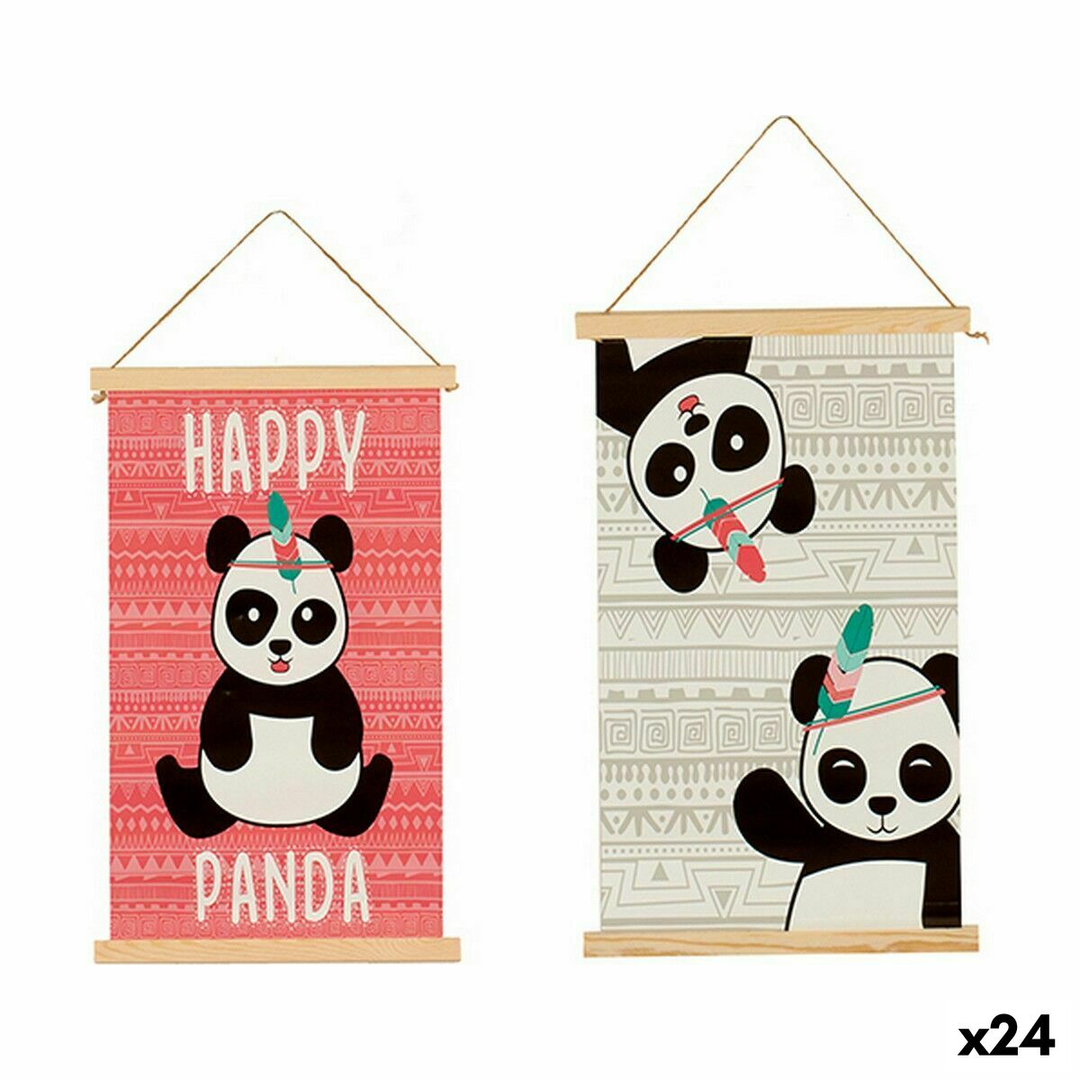 Decoración de Pared Gift Decor Oso Panda 1 x 54 x 33 cm (24 Unidades)