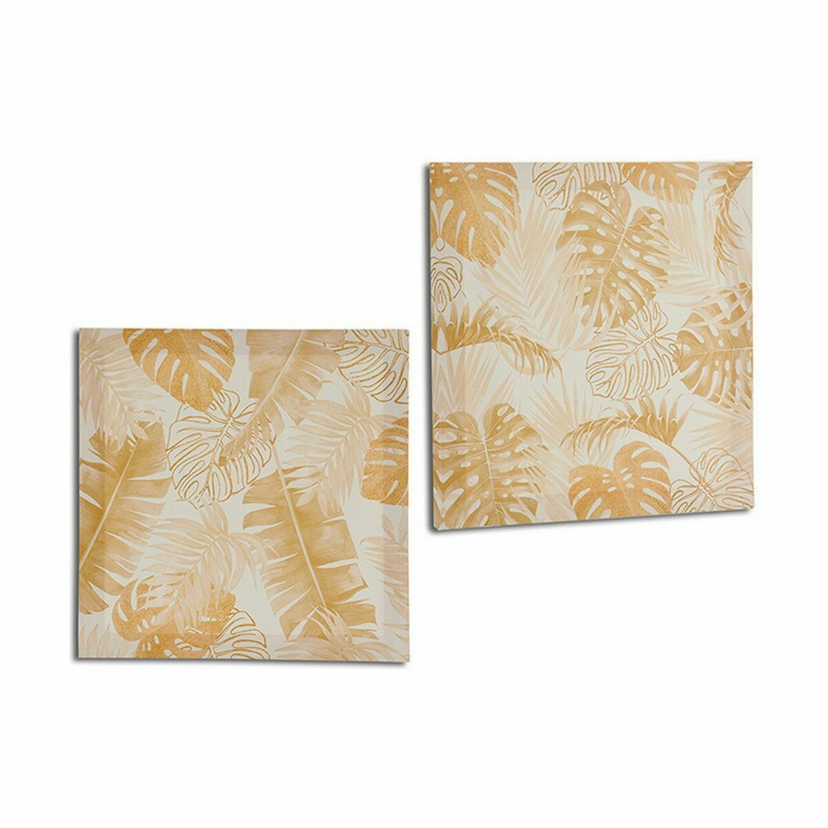 Lienzo Gift Decor Dorado Hoja de planta 28 x 28 x 1,5 cm (36 Unidades)