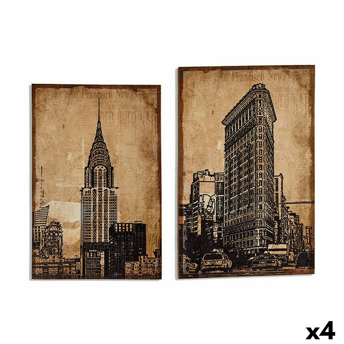 Lienzo Gift Decor New York 90 x 3 x 60 cm (4 Unidades)