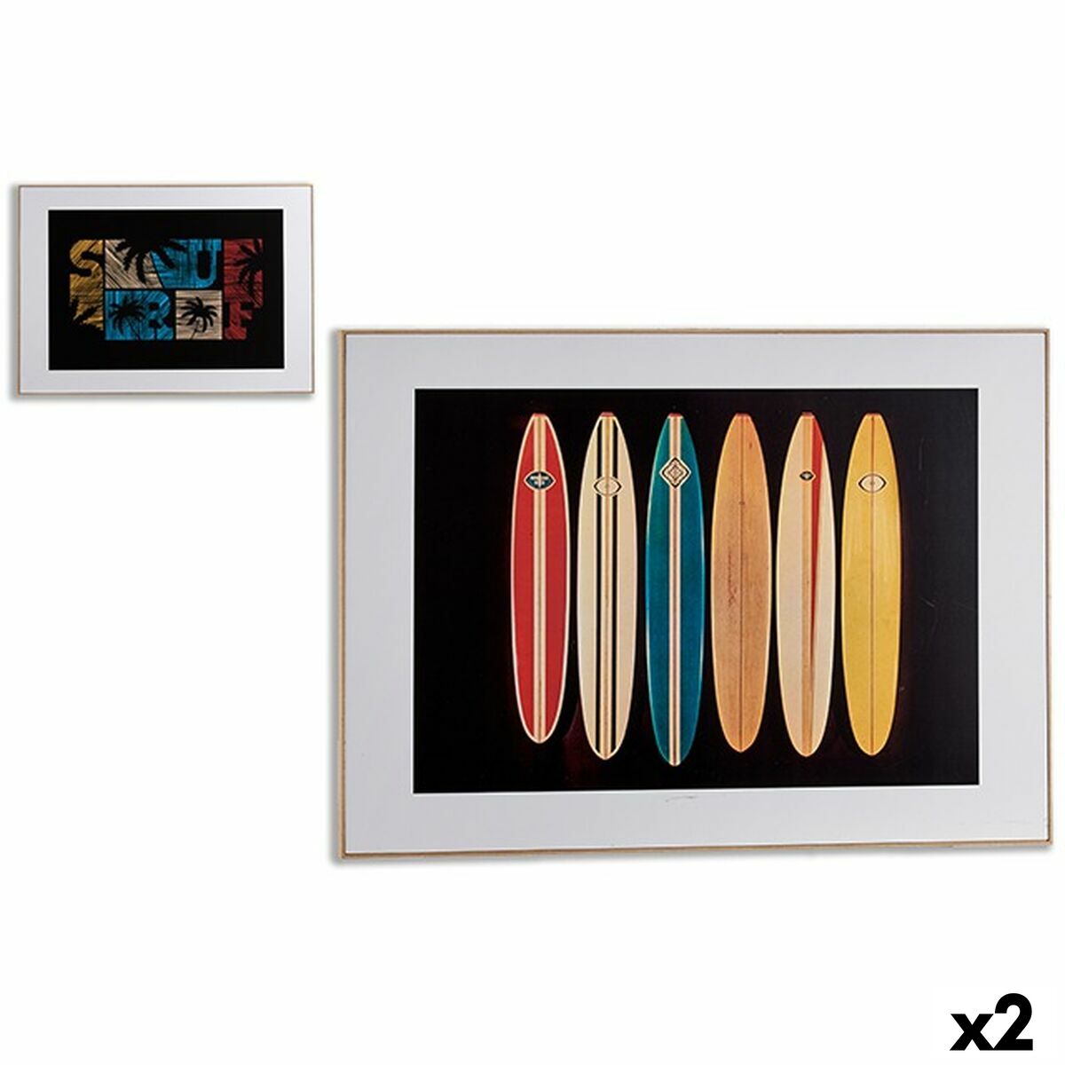 Lienzo Gift Decor Negro Surf 81,5 x 3 x 121,5 cm (2 Unidades)