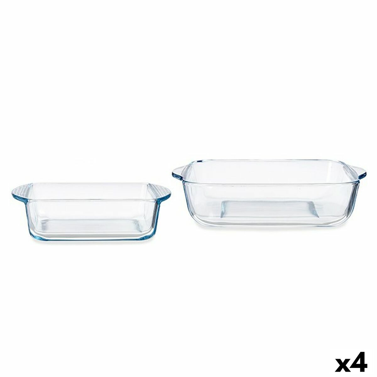 Set de Fuentes de Cocina Pasabahce Borcam Cuadrada 1040 ml 25,5 x 6 x 22 cm (4 Unidades)