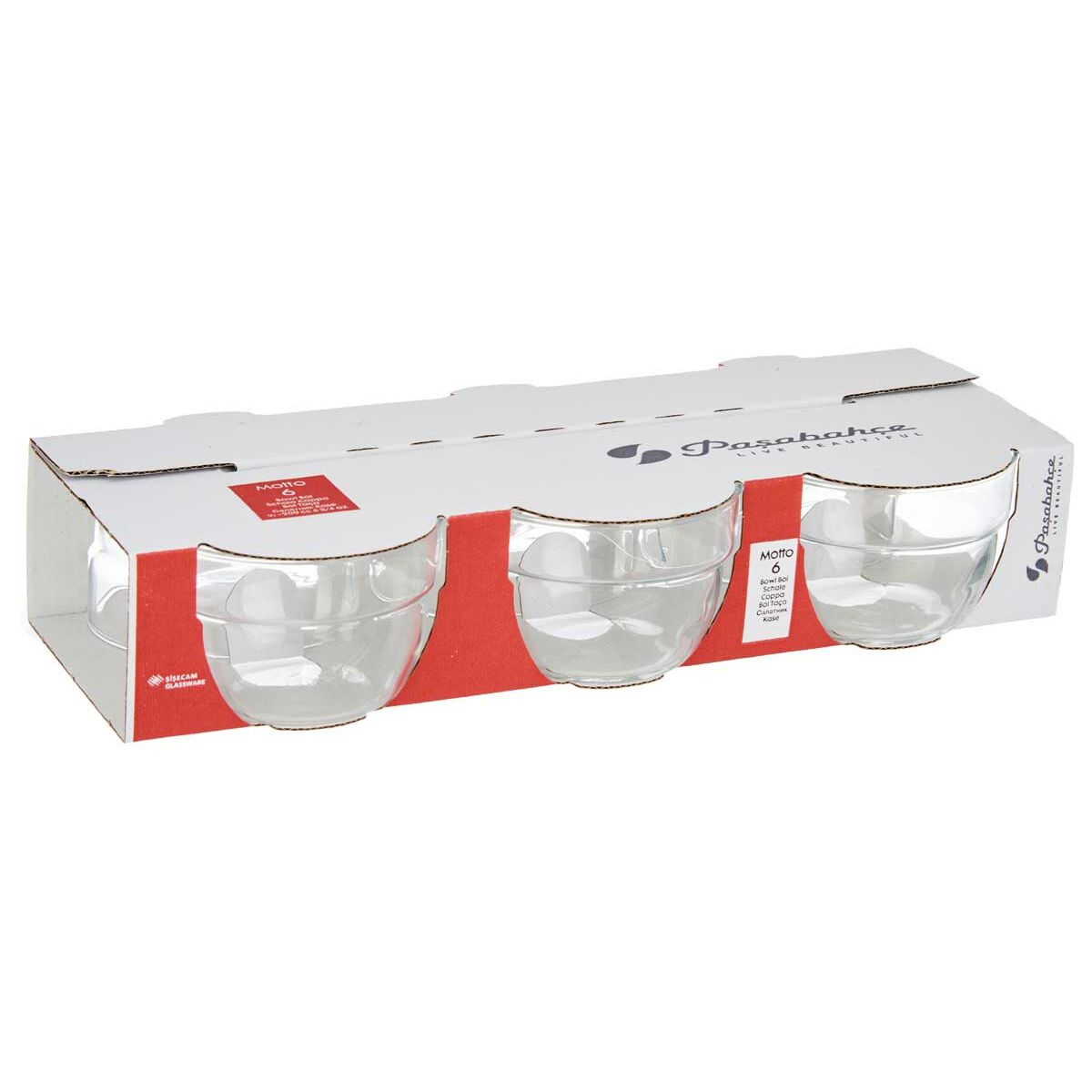 Set de Cuencos Pasabahce Motto Transparente Vidrio 200 ml 29,7 x 6 x 16 cm (8 Unidades)