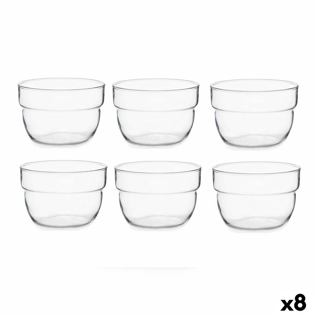 Set de Cuencos Pasabahce Motto Transparente Vidrio 200 ml 29,7 x 6 x 16 cm (8 Unidades)