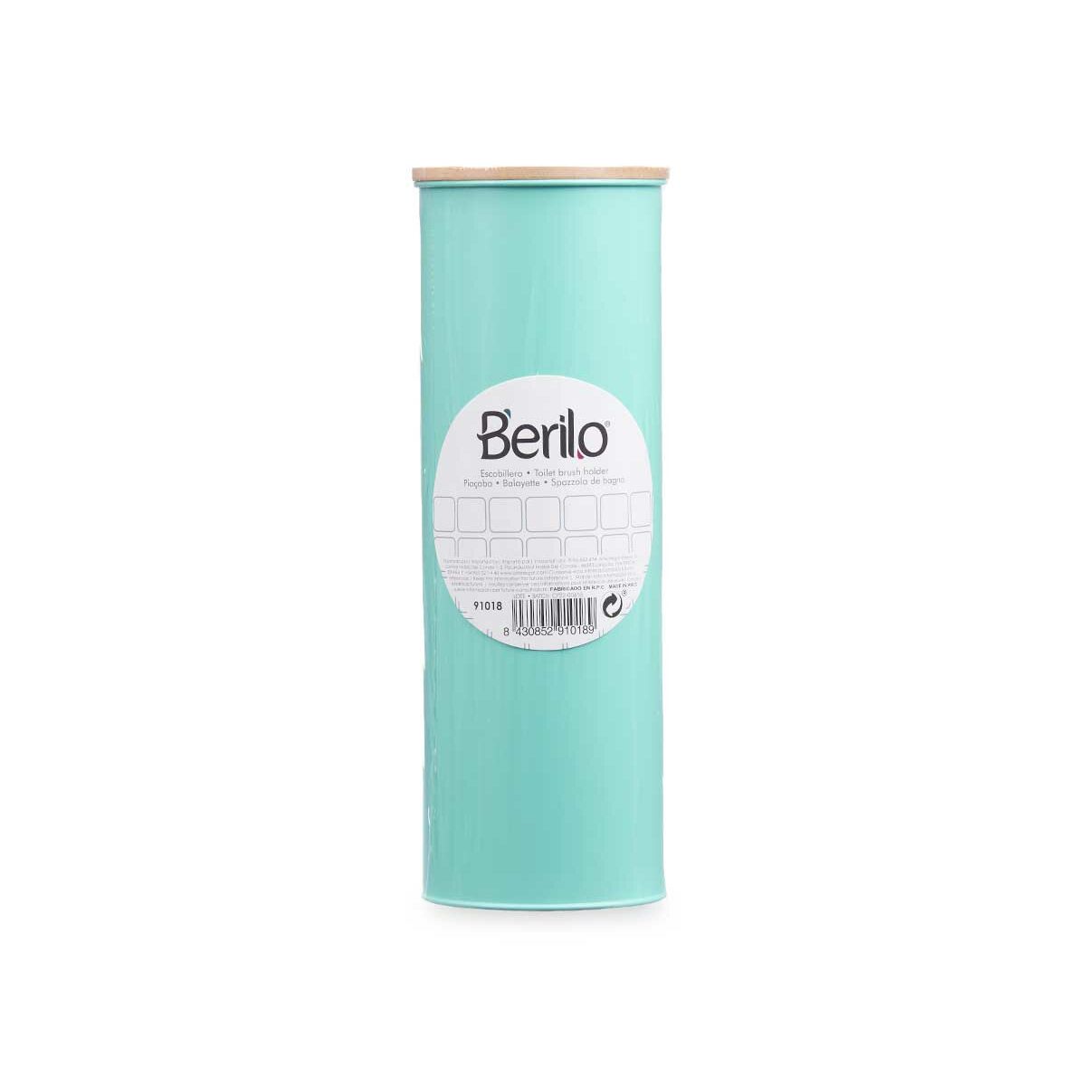 Escobilla para el Baño Berilo Menta Metal Bambú Plástico 9,5 X 27 X 9,5 cm (6 Unidades)