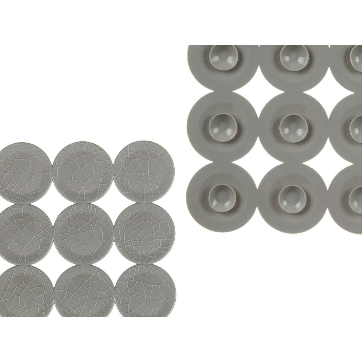 Alfombrilla Antideslizante para Ducha Berilo Gris PVC 54 x 54 x 1 cm 6 x 55 x 6 cm (6 Unidades)