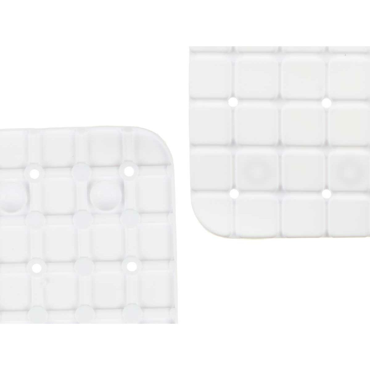 Alfombrilla Antideslizante para Ducha Berilo Blanco PVC 6 x 38 x 6 cm 67,7 x 38,5 x 0,7 cm Cuadros (6 Unidades)