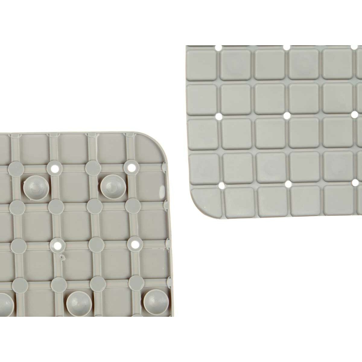 Alfombrilla Antideslizante para Ducha Berilo Gris PVC 67,7 x 38,5 x 0,7 cm Cuadros (6 Unidades)
