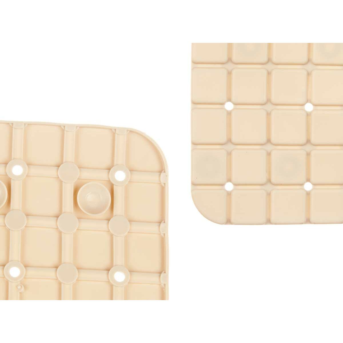 Alfombrilla Antideslizante para Ducha Berilo Beige PVC 67,7 x 38,5 x 0,7 cm Cuadros (6 Unidades)