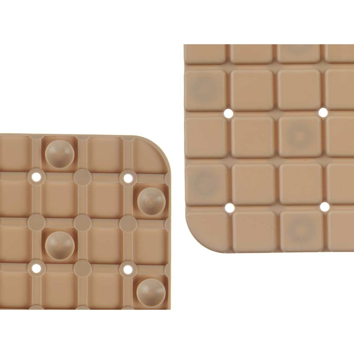 Alfombrilla Antideslizante para Ducha Berilo Beige PVC 50,3 x 50,3 x 0,7 cm Cuadros (6 Unidades)