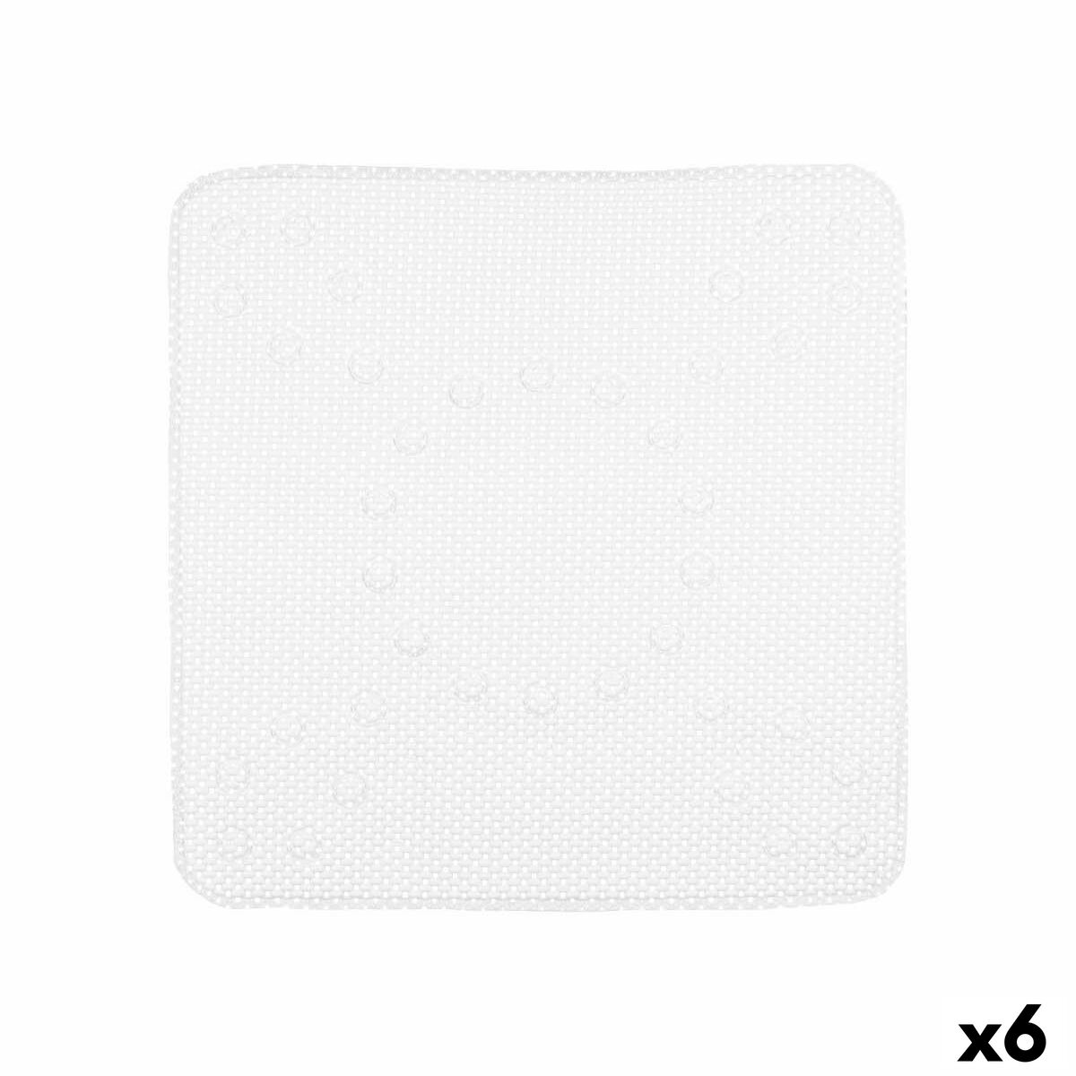 Alfombrilla Antideslizante para Ducha Berilo Blanco PVC 53 x 52,5 x 1 cm (6 Unidades)
