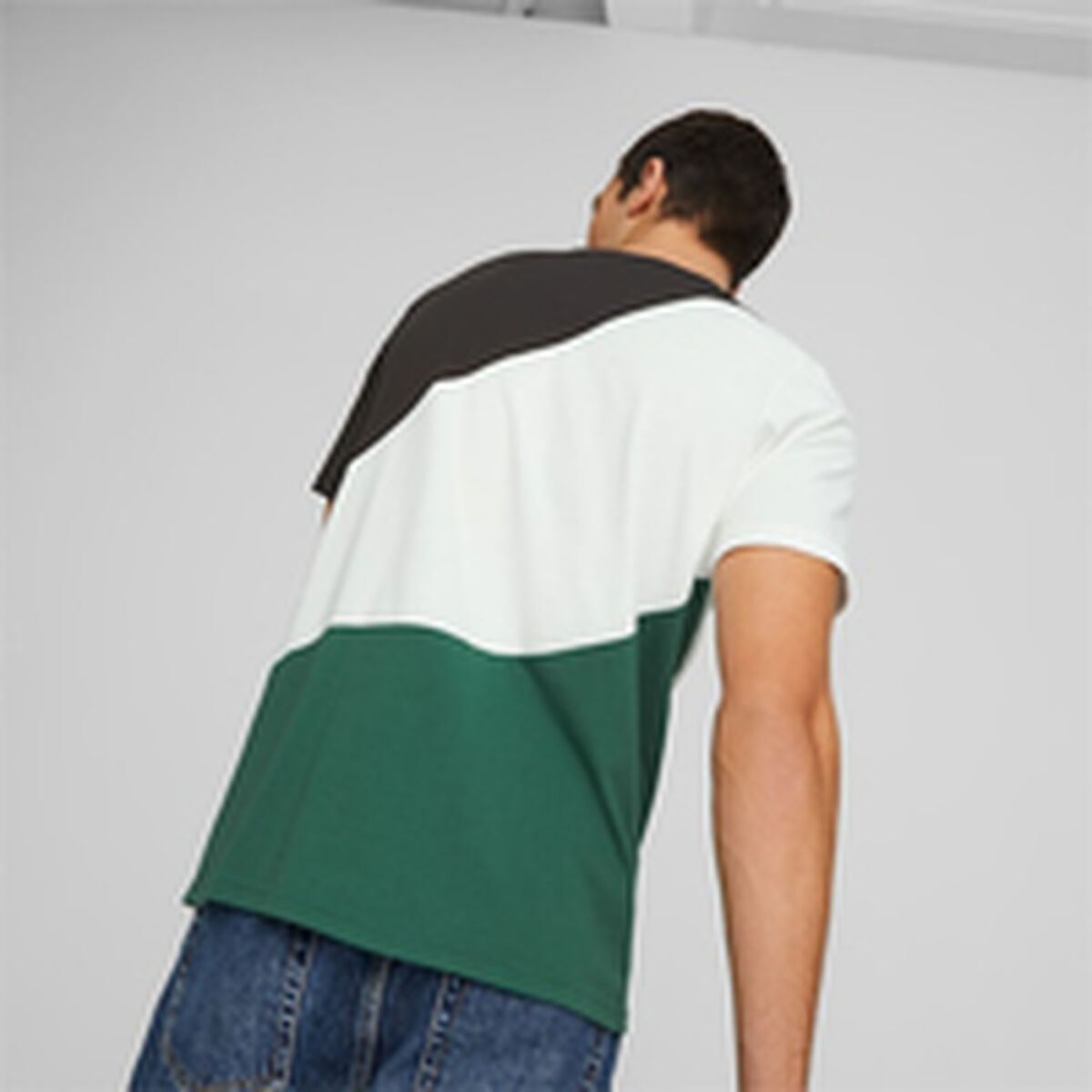 Camiseta Puma Power Cat Verde Hombre