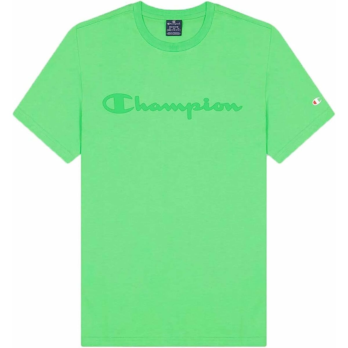 Camiseta de Manga Corta Hombre Champion Crewneck Verde