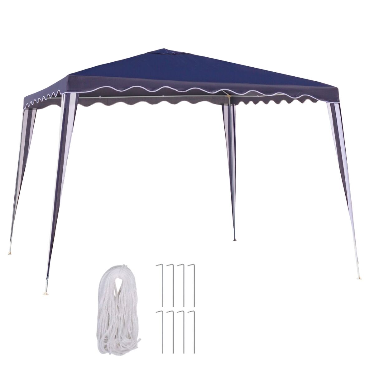 Pérgola Gazebo Poliéster Acero 300 x 300 x 245 cm