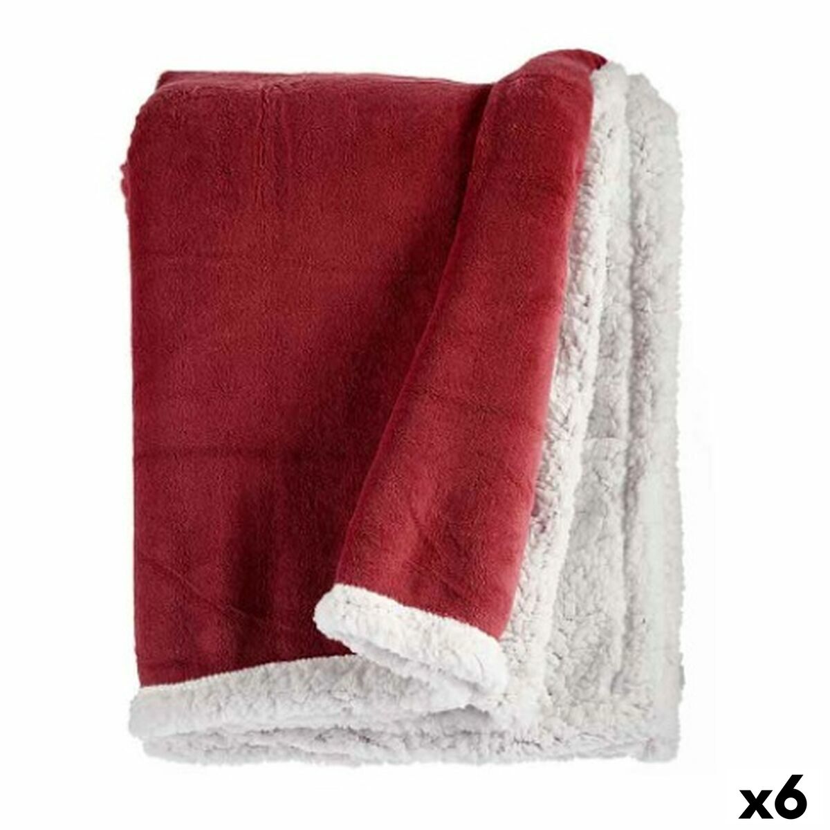 Manta Gift Decor Blanco Rosa oscuro 130 x 1 x 170 cm (6 Unidades)