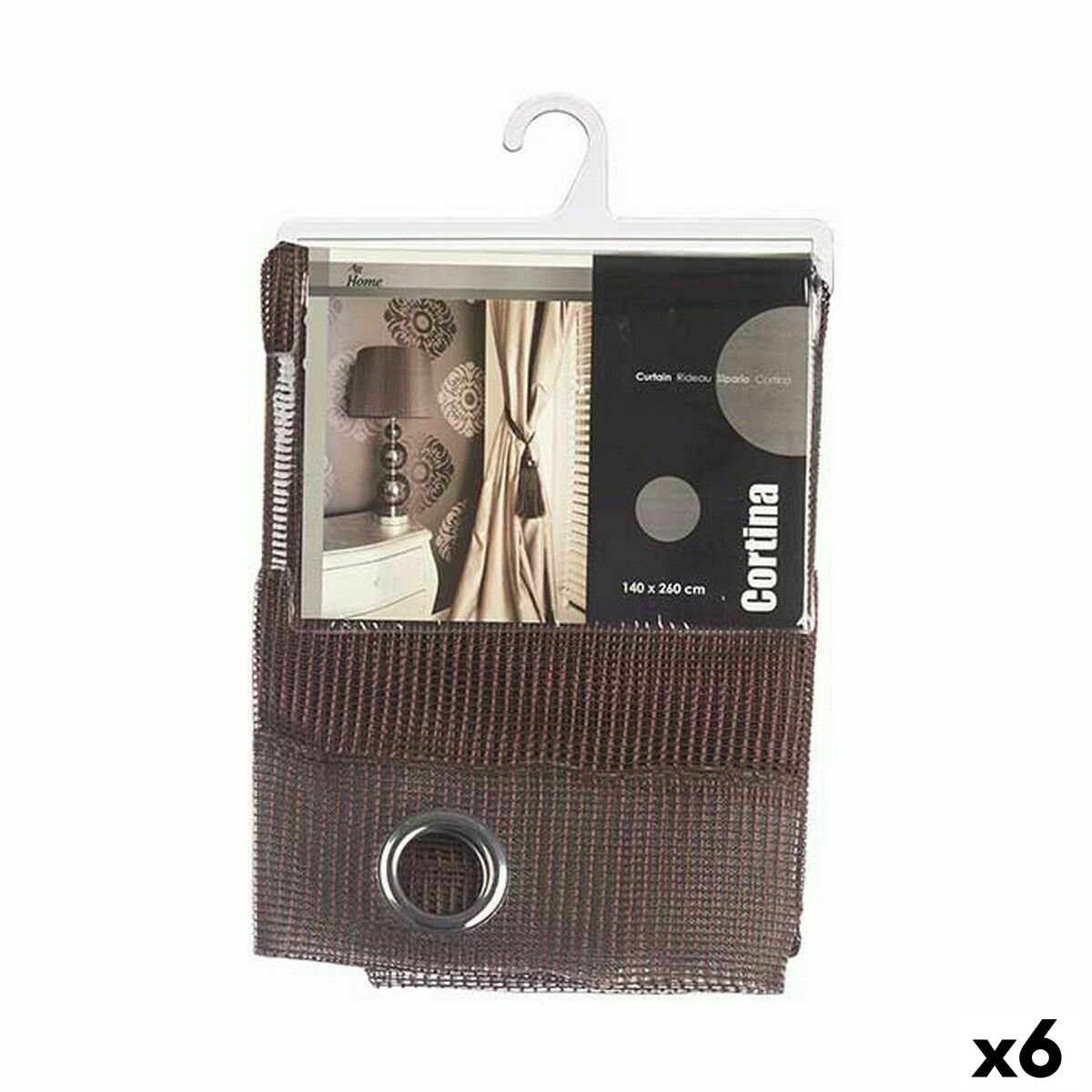 Cortina Gift Decor Marrón 140 x 260 cm Rejilla (6 Unidades)