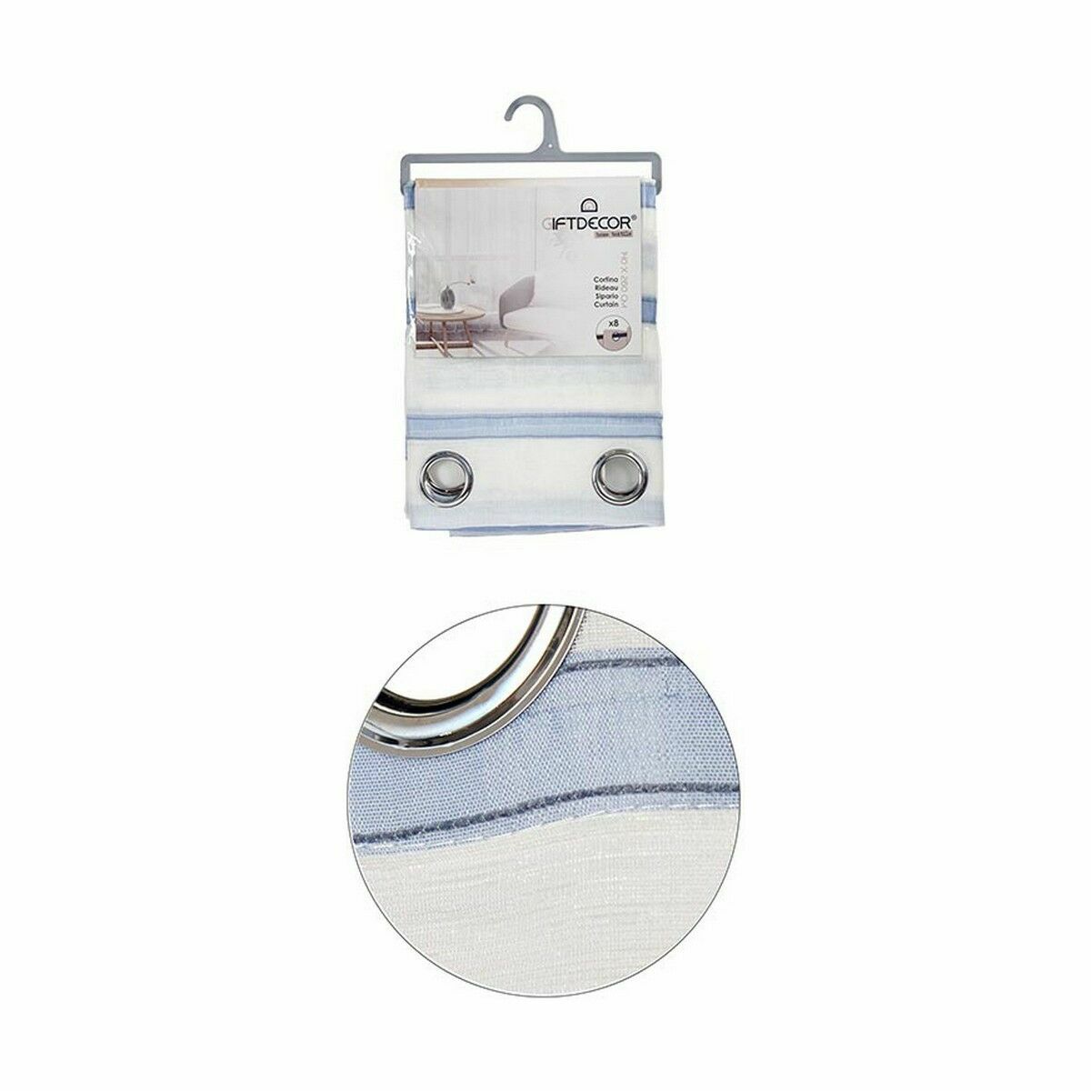 Cortina Gift Decor Azul 140 x 0,1 x 260 cm Rayas (6 Unidades)