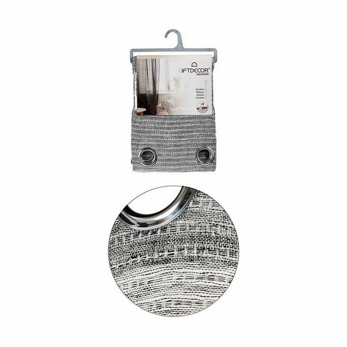 Cortina Gift Decor Gris 140 x 260 cm 34 x 3,5 x 26 cm 140 x 0,1 x 240 cm (6 Unidades)