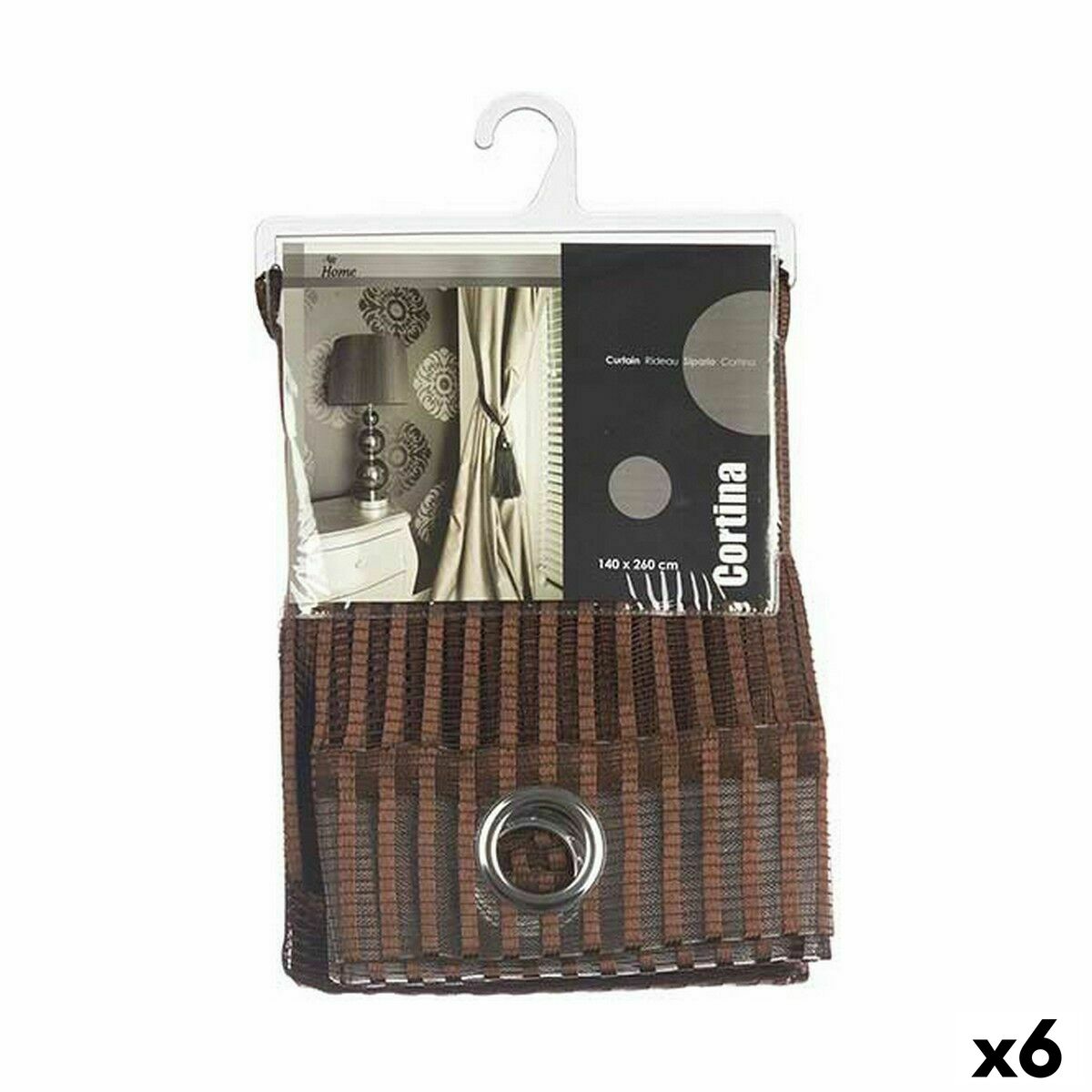 Cortina Gift Decor Marrón 140 x 260 cm (6 Unidades)