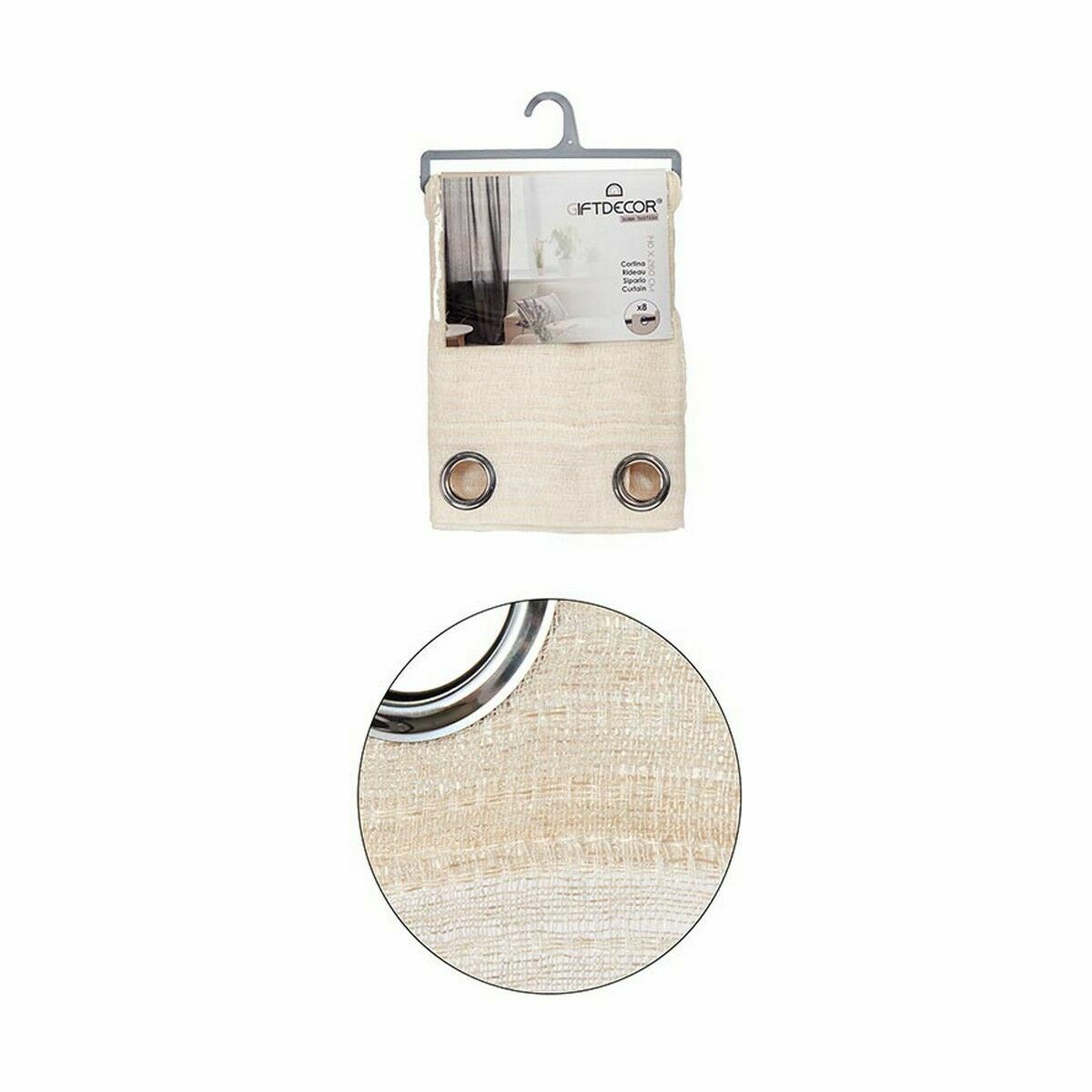 Cortina Gift Decor Beige 140 x 0,1 x 260 cm 34 x 3,5 x 26 cm (6 Unidades)