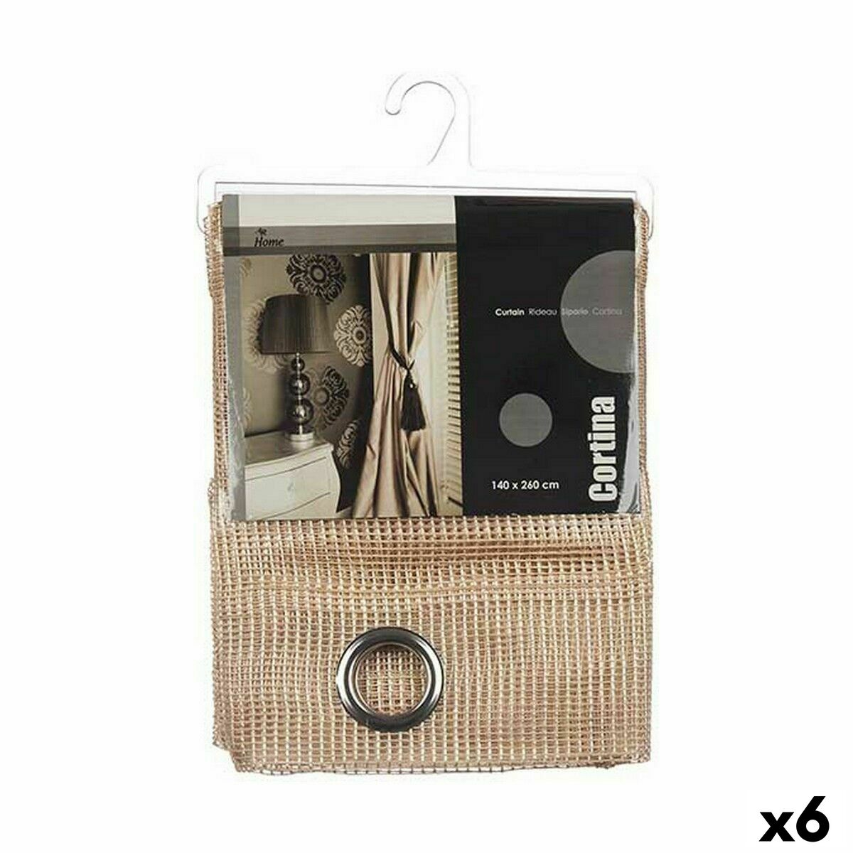 Cortina Gift Decor Beige 140 x 260 cm Rejilla (6 Unidades)