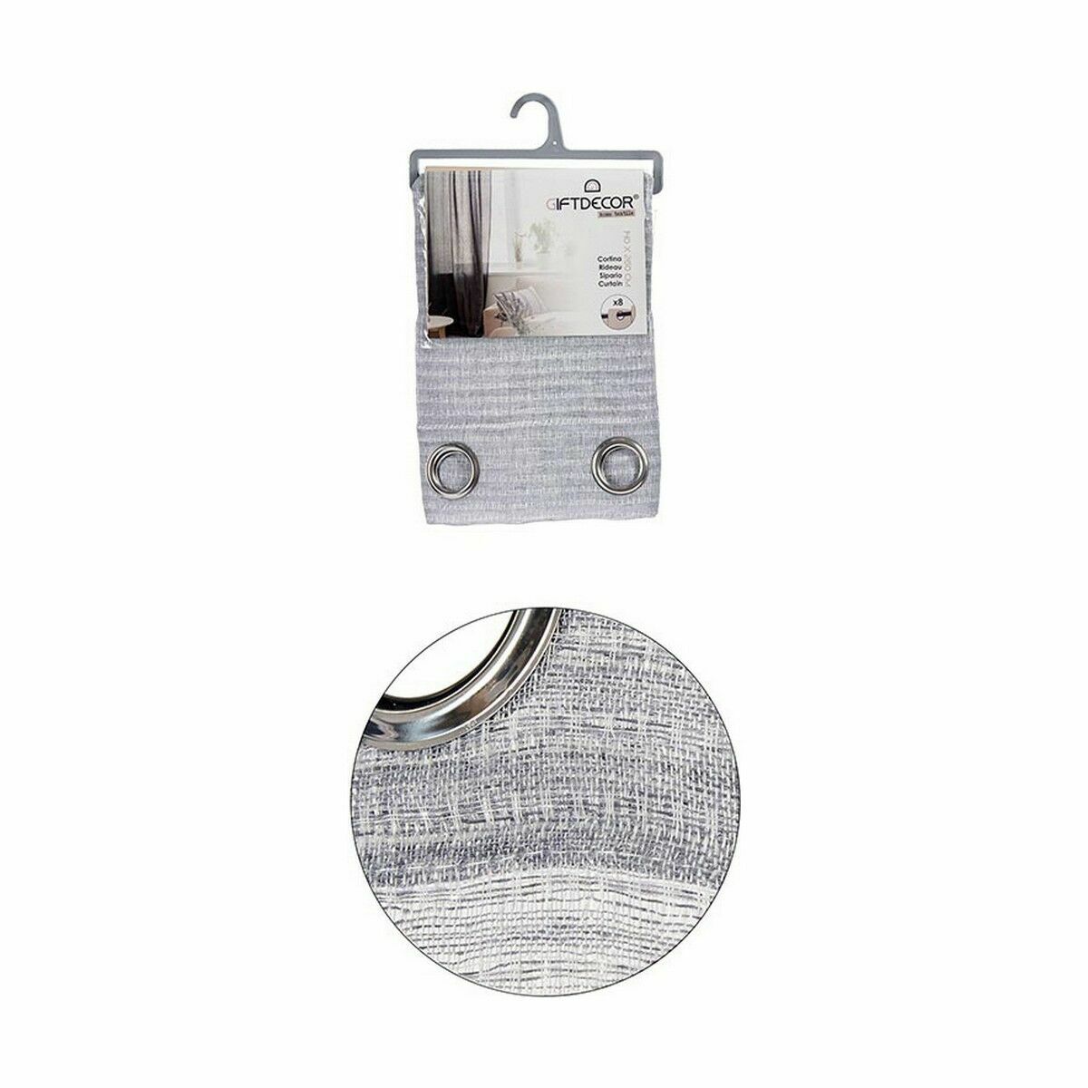 Cortina Gift Decor Gris claro 140 x 0,1 x 260 cm 34 x 3,5 x 26 cm (6 Unidades)