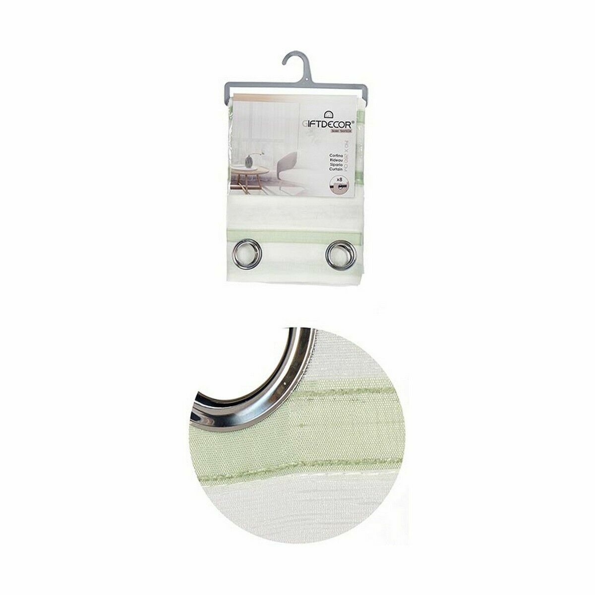 Cortina Gift Decor Verde 140 x 0,1 x 260 cm Rayas (6 Unidades)
