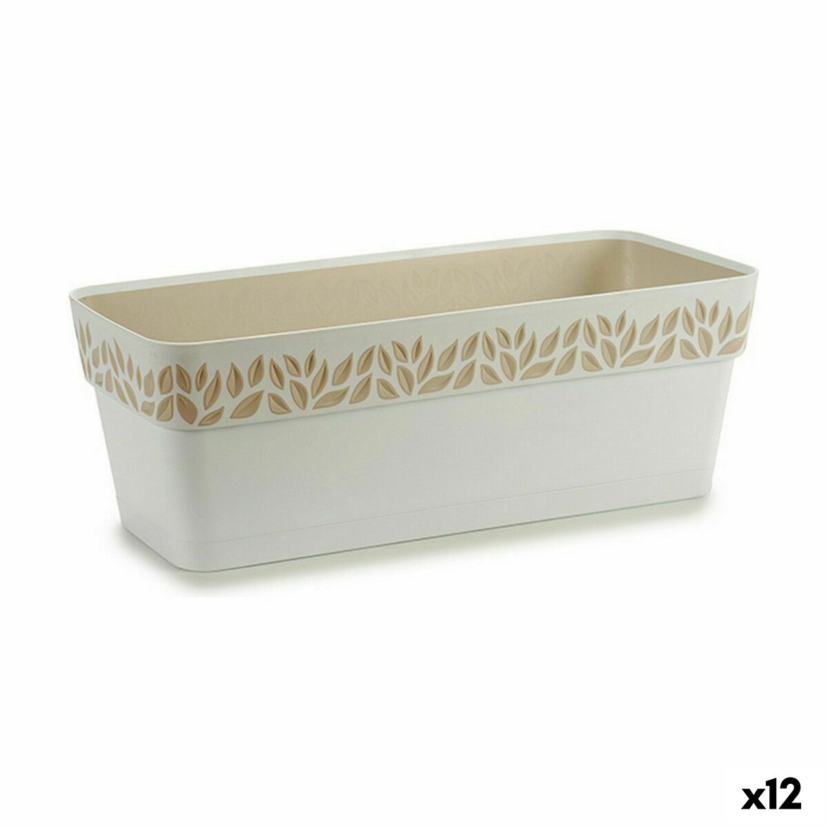 Jardinera Stefanplast Cloe Blanco Plástico 49,5 x 17 x 19 cm (12 Unidades)