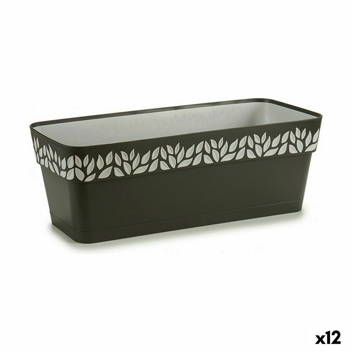 Jardinera Stefanplast Cloe Antracita Plástico 49,5 x 17 x 19 cm (12 Unidades)