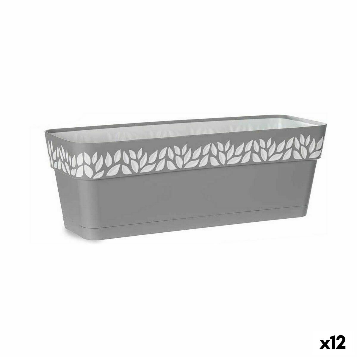 Jardinera Stefanplast Cloe Gris Plástico 49,5 x 17 x 19 cm (12 Unidades)