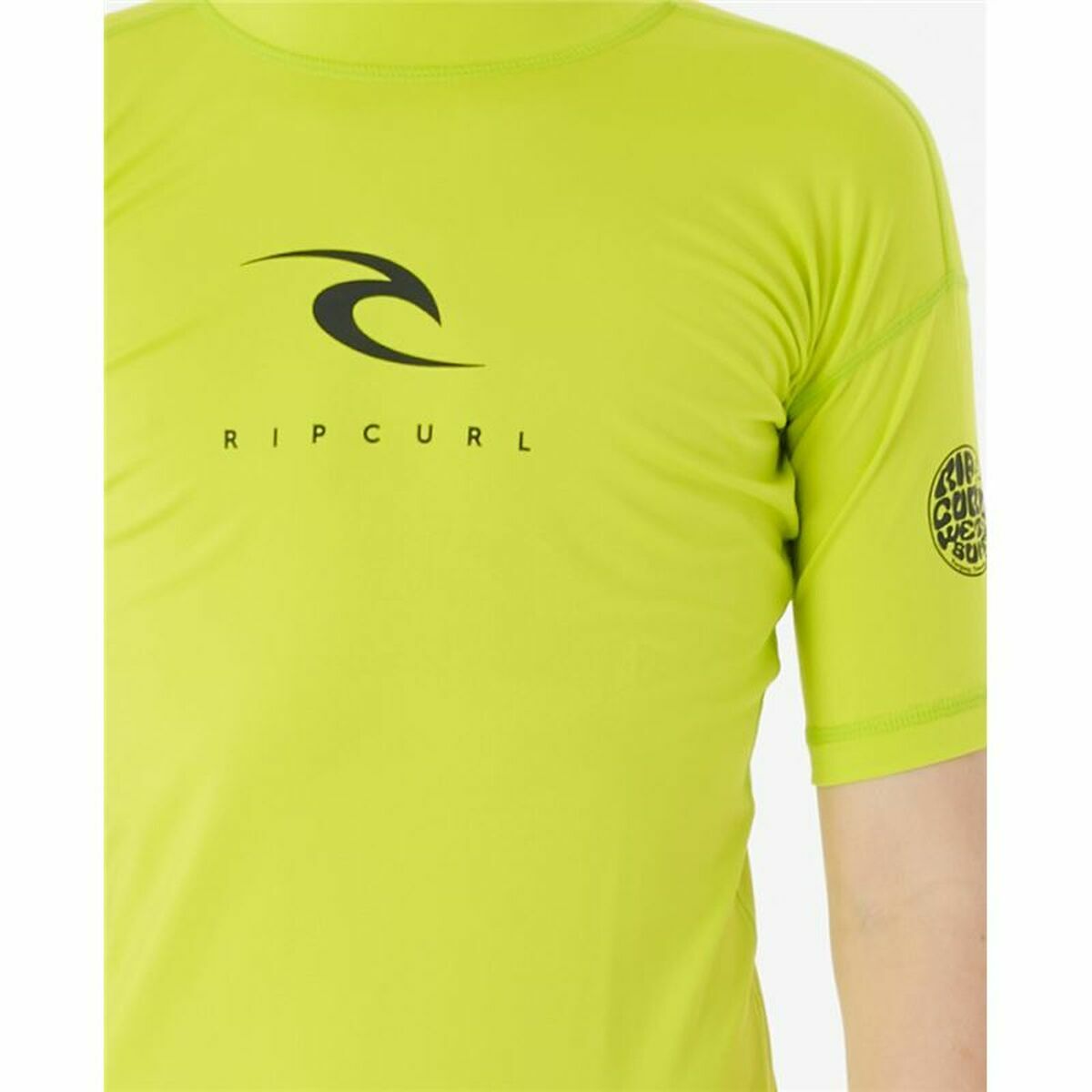 Camiseta de Manga Corta Infantil Rip Curl Corps S/S Rash Amarillo Surf Licra