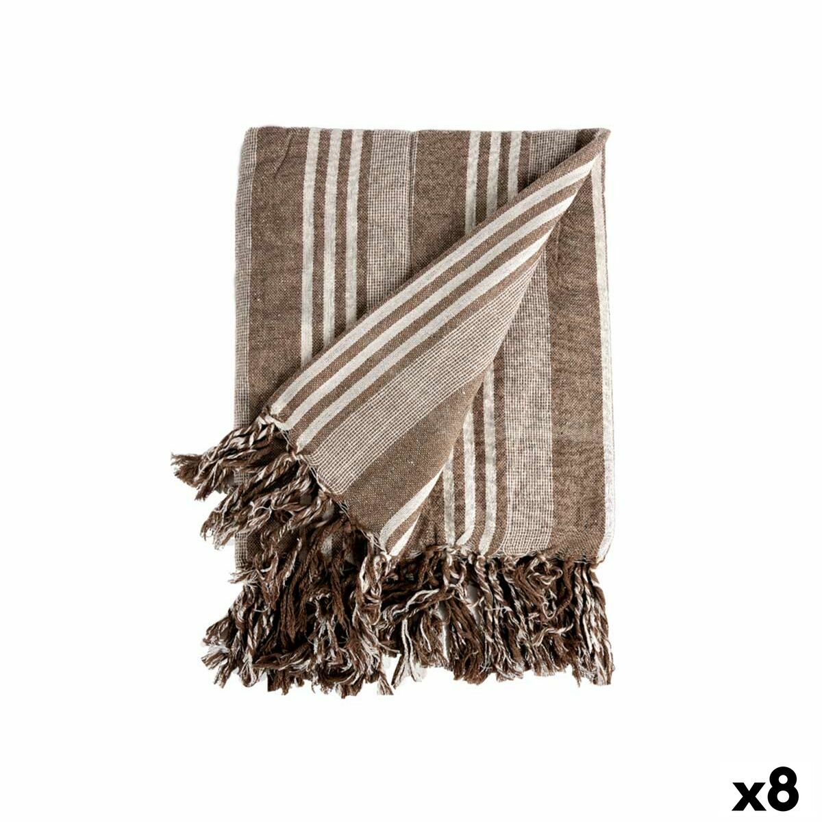 Foulard Multiusos Gift Decor Blanco Beige 235 x 205 cm Rayas (8 Unidades)