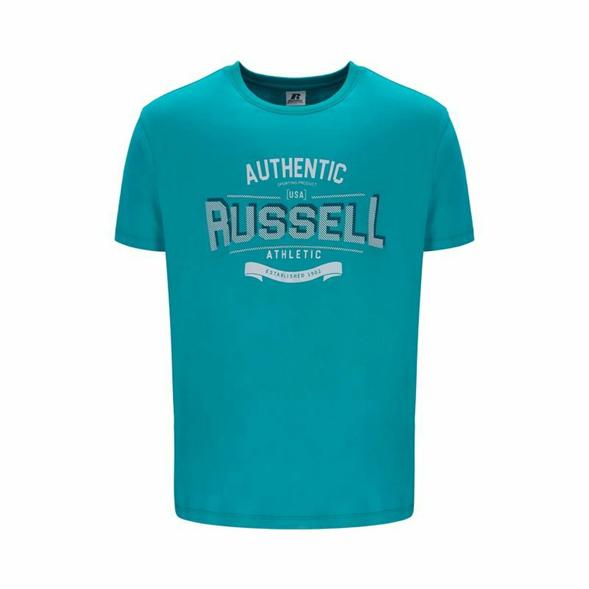 Camiseta de Manga Corta Hombre Russell Athletic Amt A30081 Aguamarina