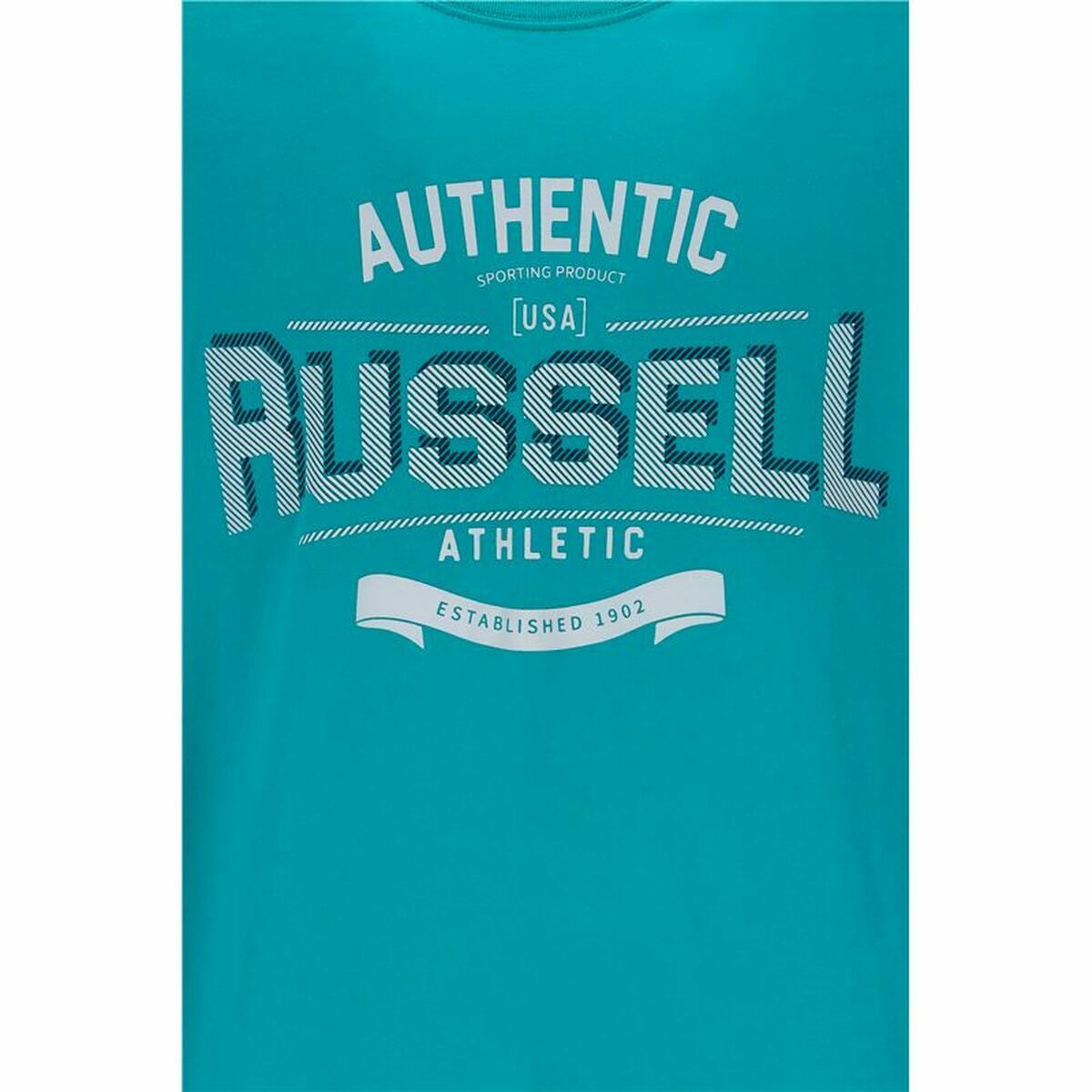 Camiseta de Manga Corta Hombre Russell Athletic Amt A30081 Aguamarina