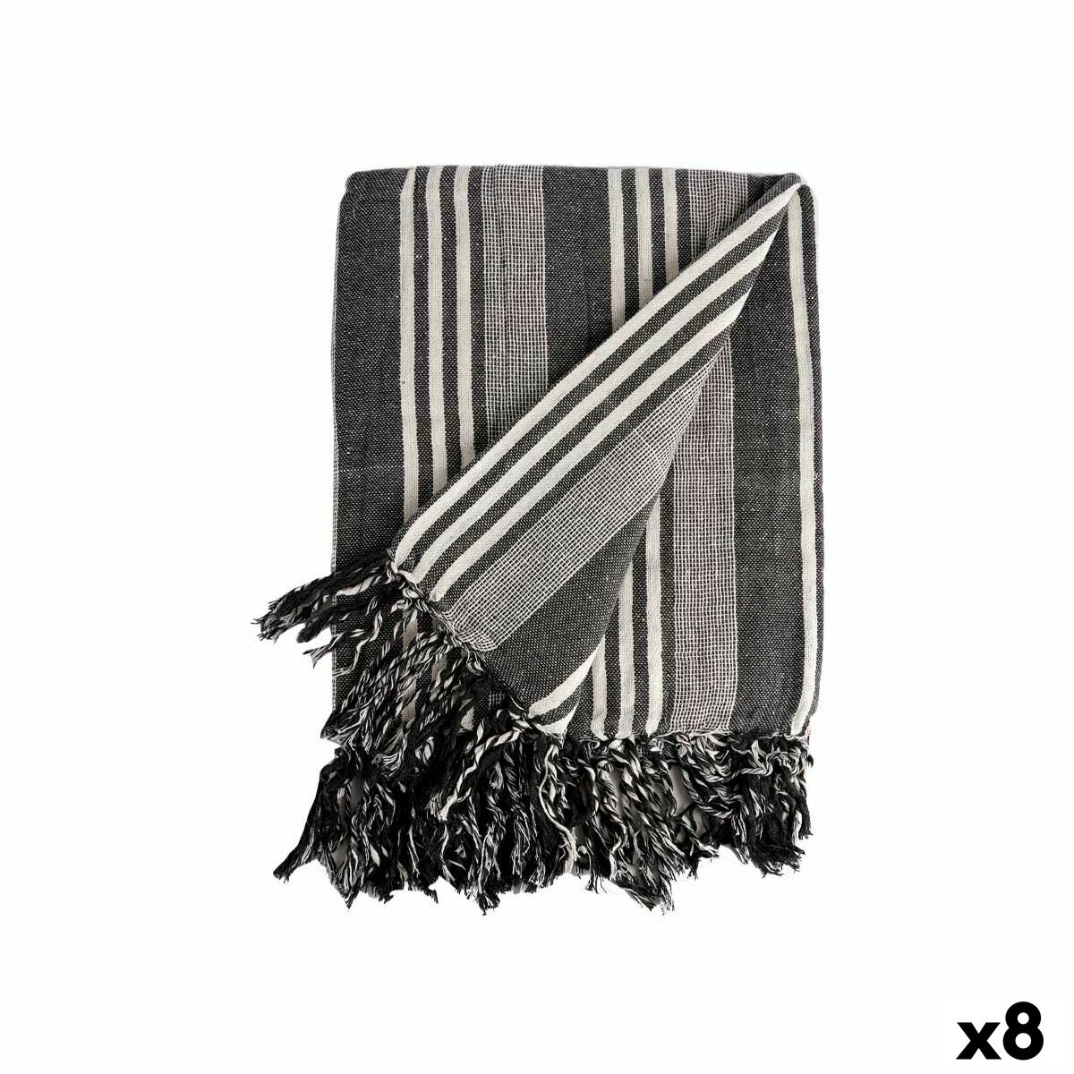 Foulard Multiusos Gift Decor Blanco Gris 235 x 205 cm Rayas (8 Unidades)