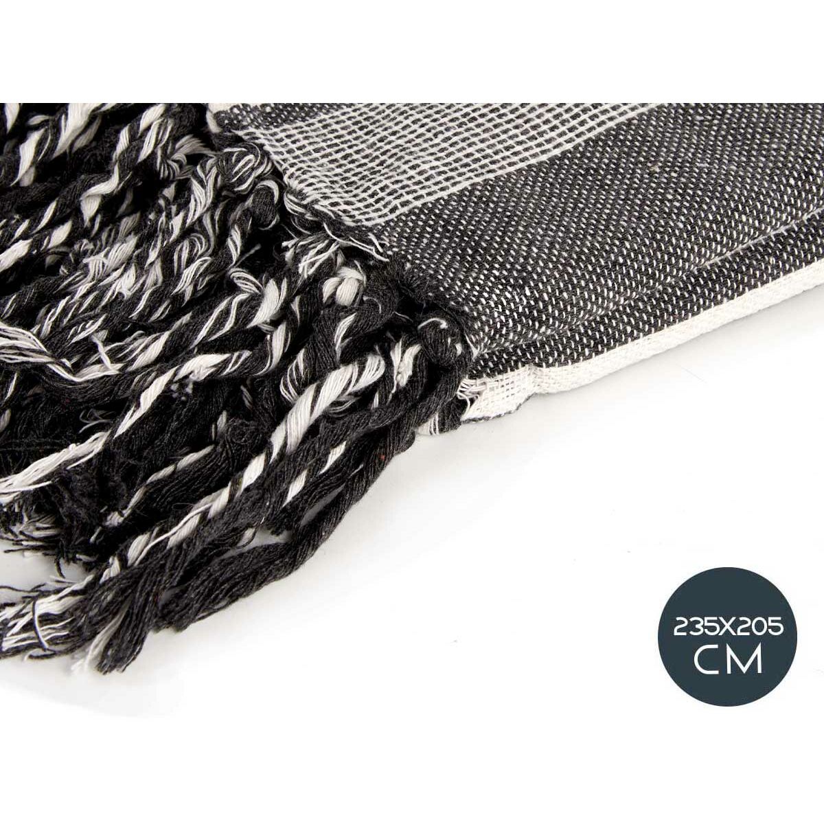 Foulard Multiusos Gift Decor Blanco Gris 235 x 205 cm Rayas (8 Unidades)